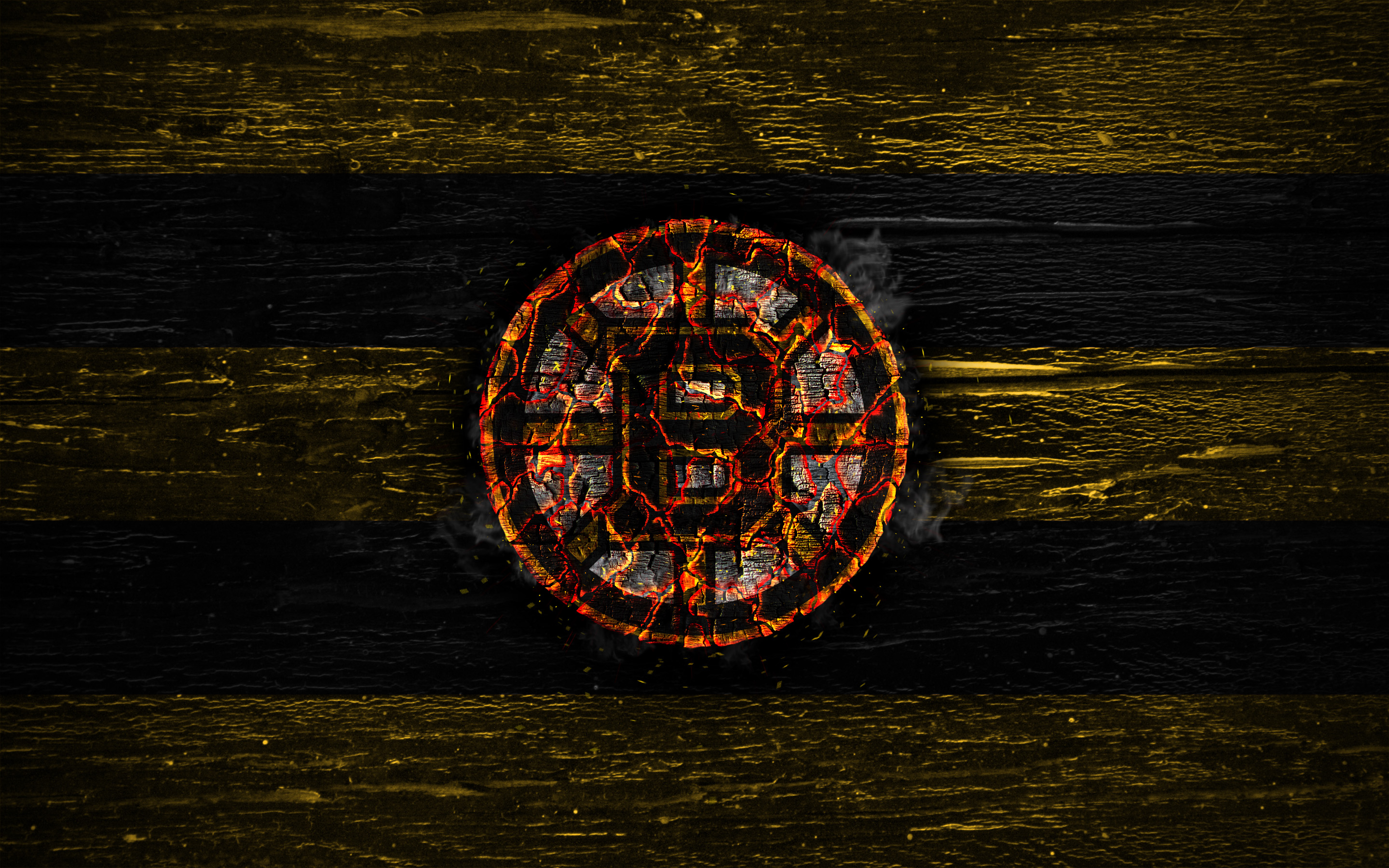 Boston Bruins Logo on Wooden Background HD Wallpaper