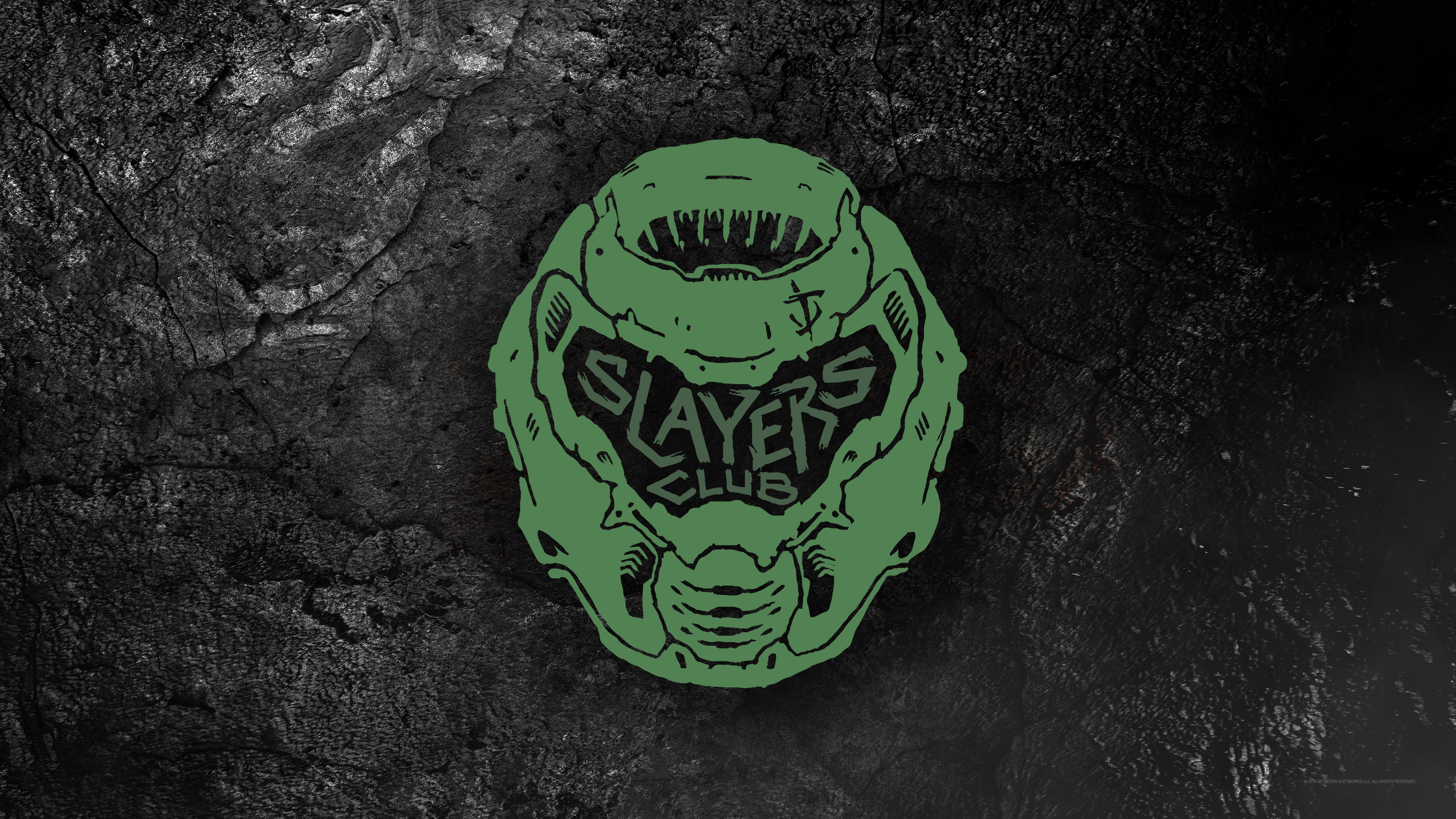 Doom Slayer's Club Helmet on Dark Background HD Wallpaper