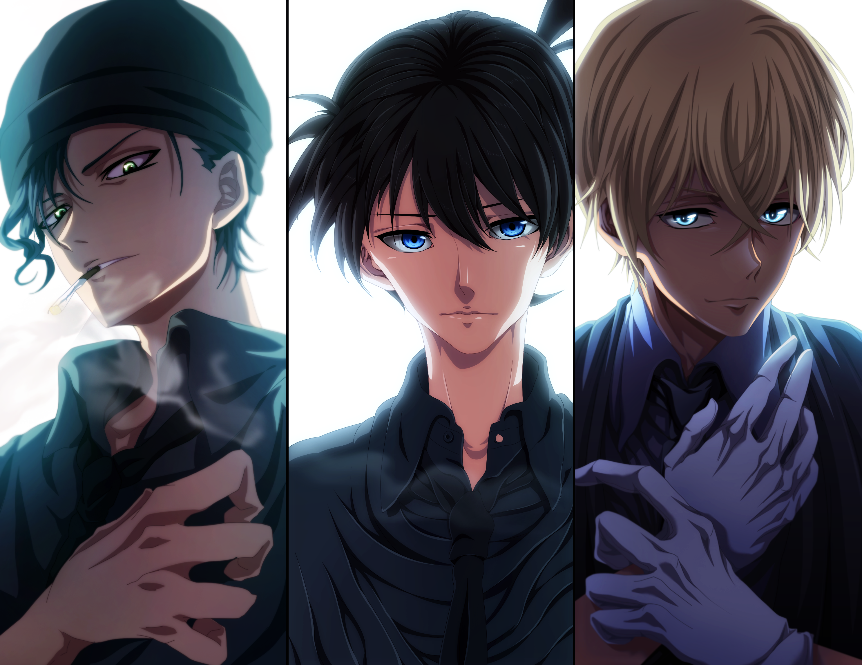 Detective Conan Trio Intense Portraits HD Wallpaper