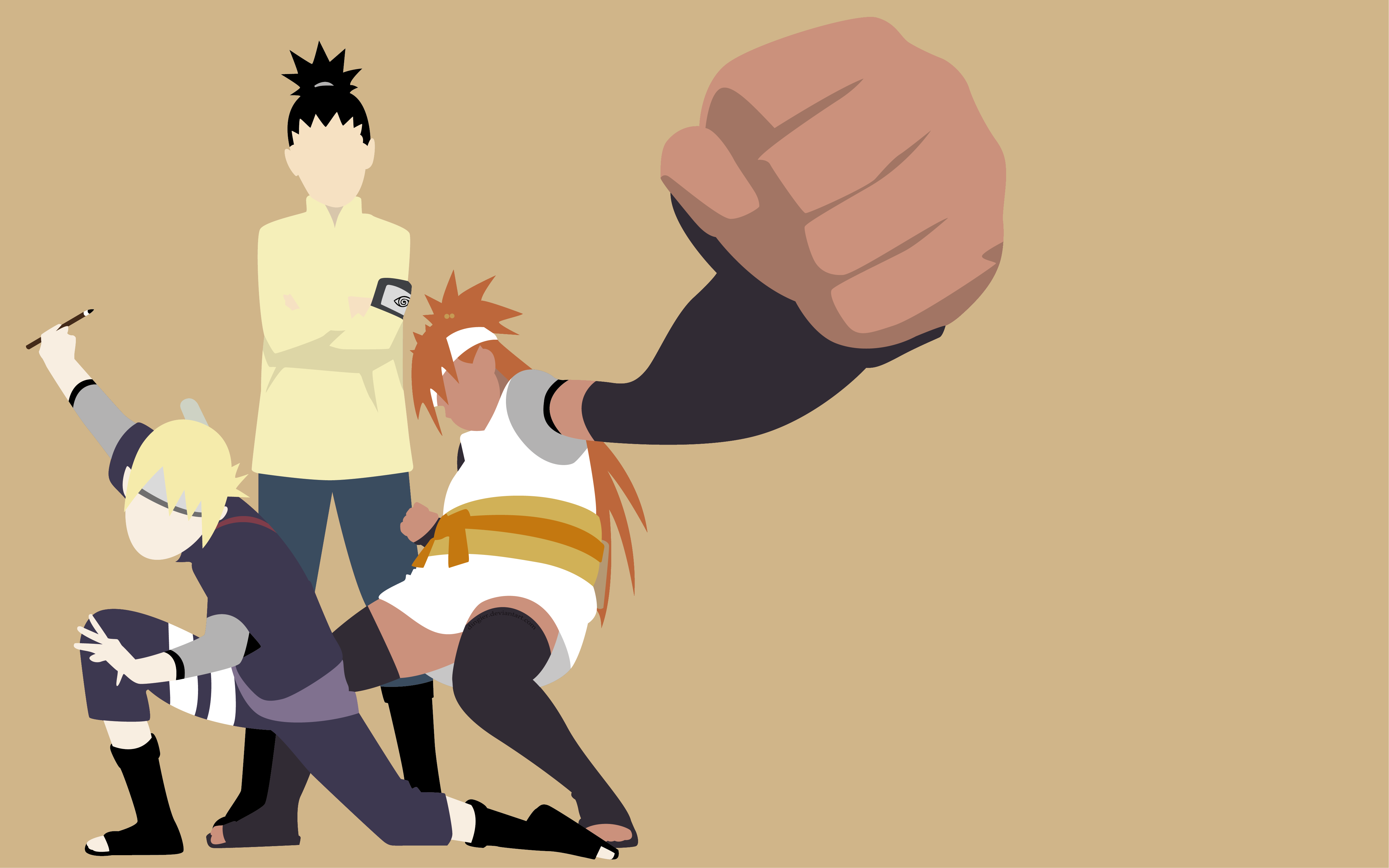 Inojin Yamanaka, Chōchō Akimichi, and Shikadai Nara from Naruto HD Wallpaper