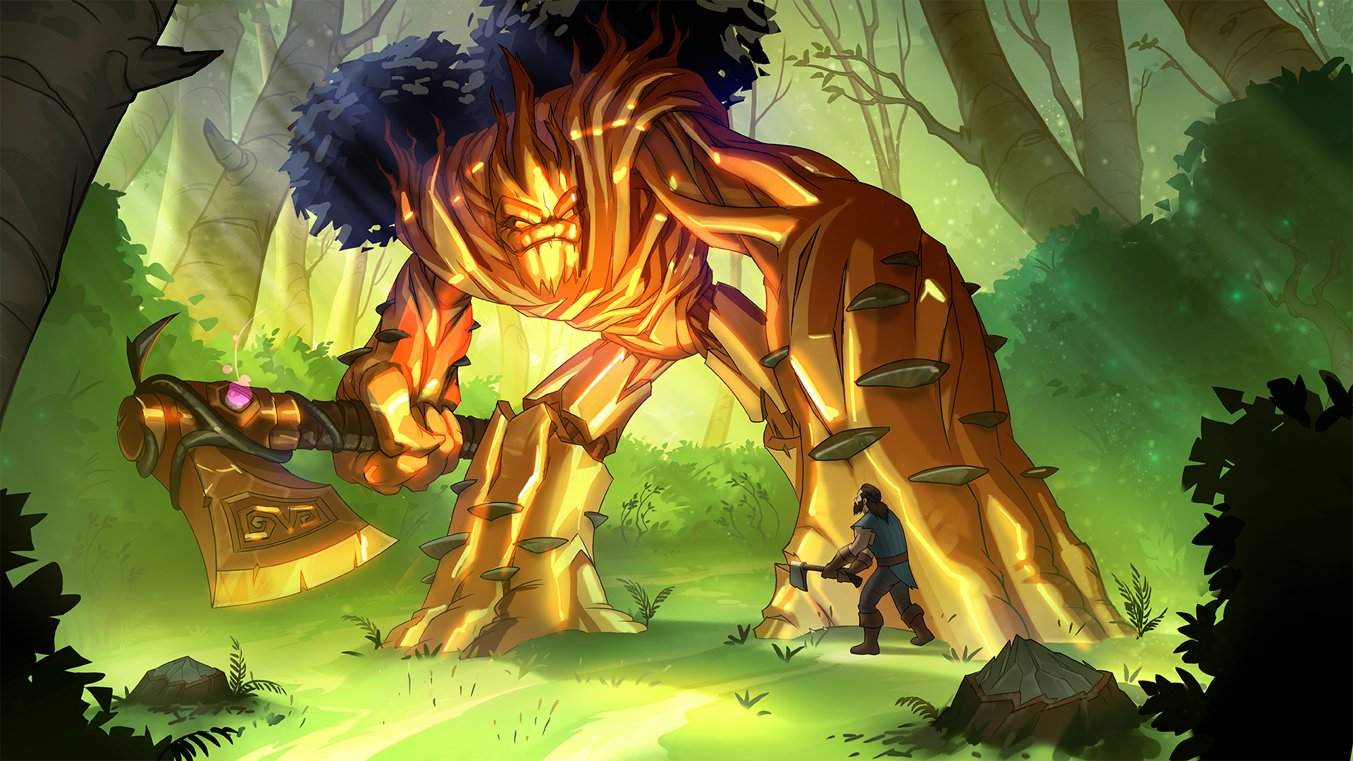 Grover from Paladins in a forest HD Wallpaper