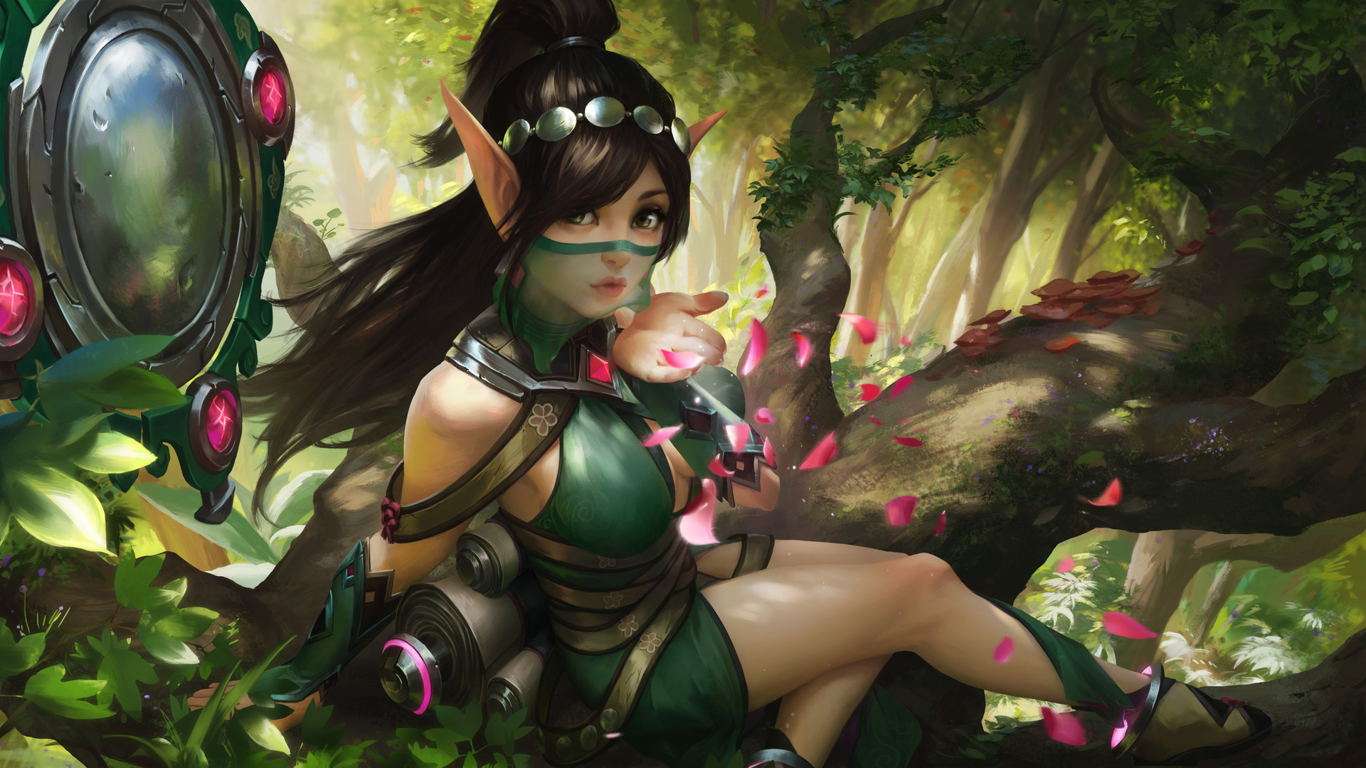 Ying Elf Girl in Enchanted Forest HD Wallpaper