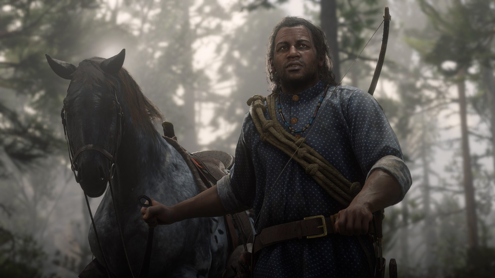 Charles Smith from Red Dead Redemption 2 with horse HD Wallpaper