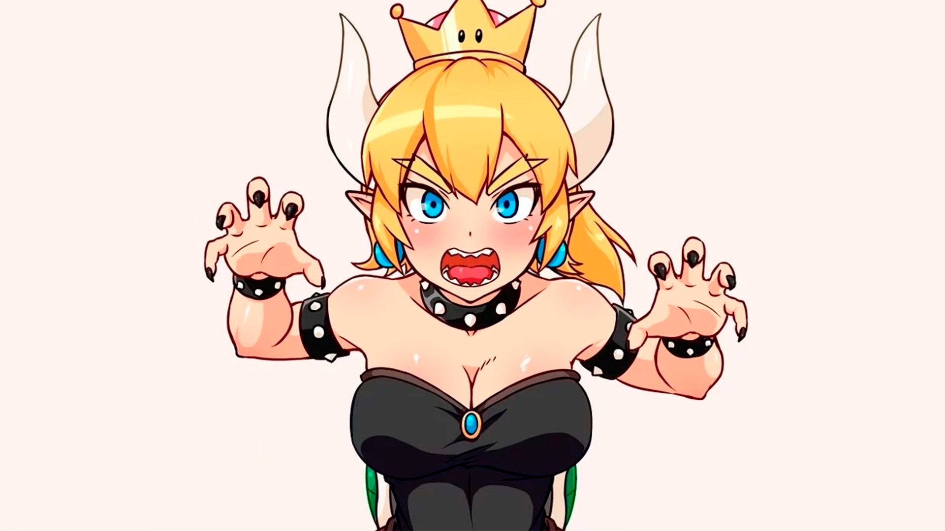 Bowsette from Super Mario with Crown and Horns HD Wallpaper