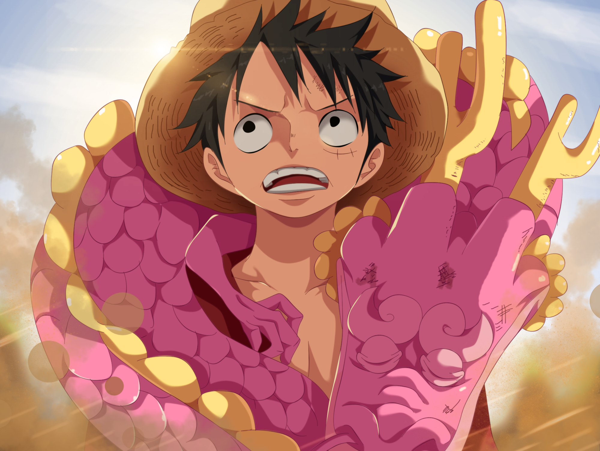Monkey D. Luffy and Momonosuke from One Piece HD Wallpaper