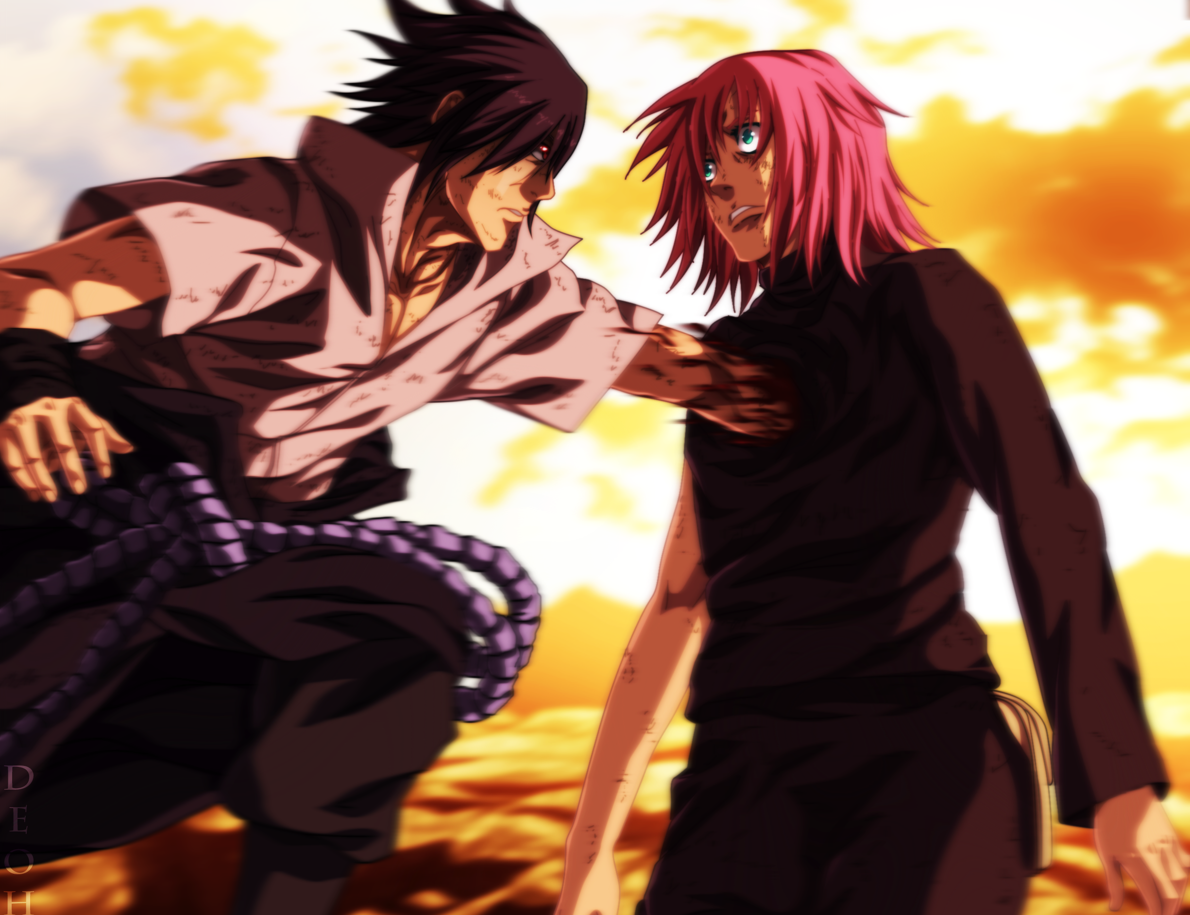Sasuke Uchiha and Sakura Haruno from Naruto HD Wallpaper