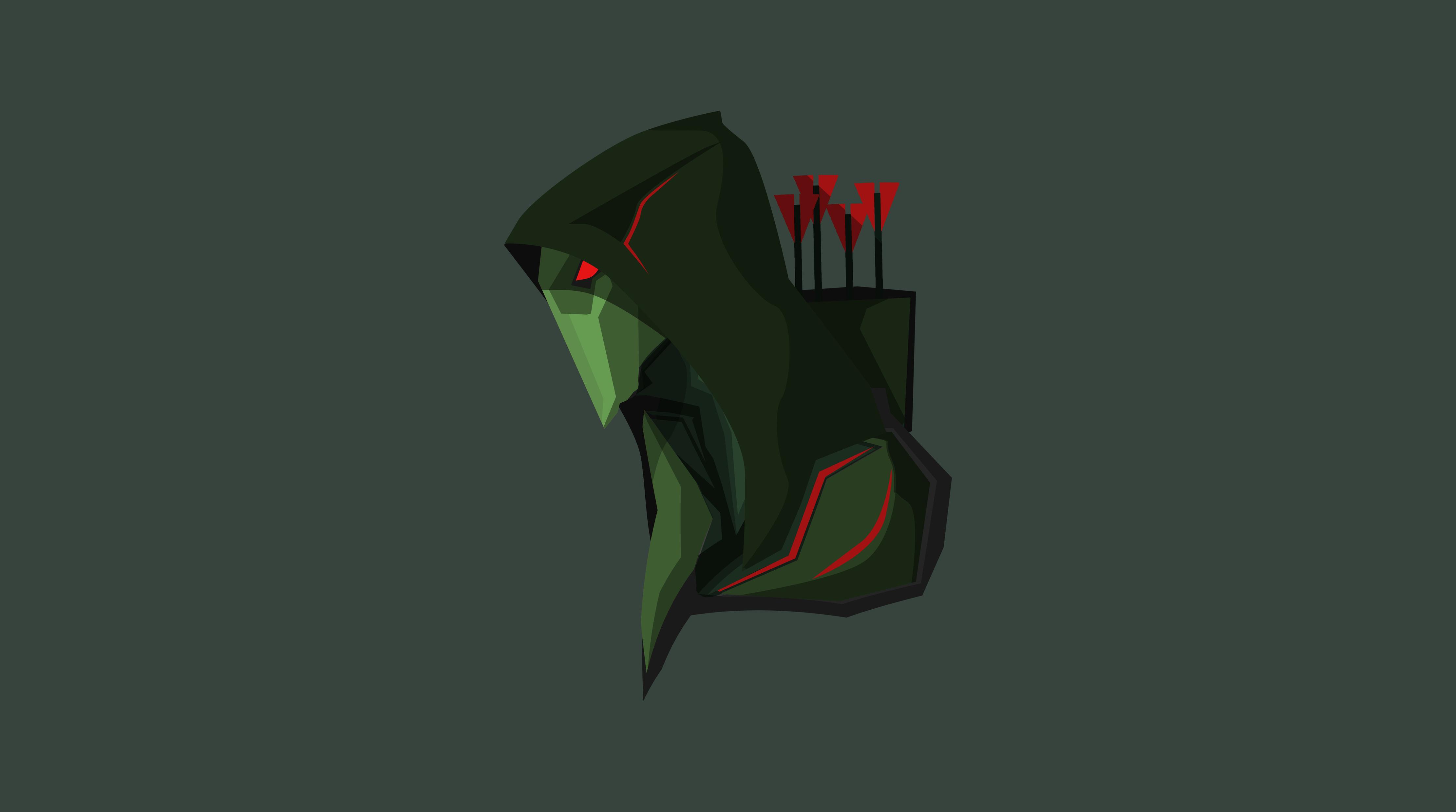 Green Arrow with hood and quiver HD Wallpaper