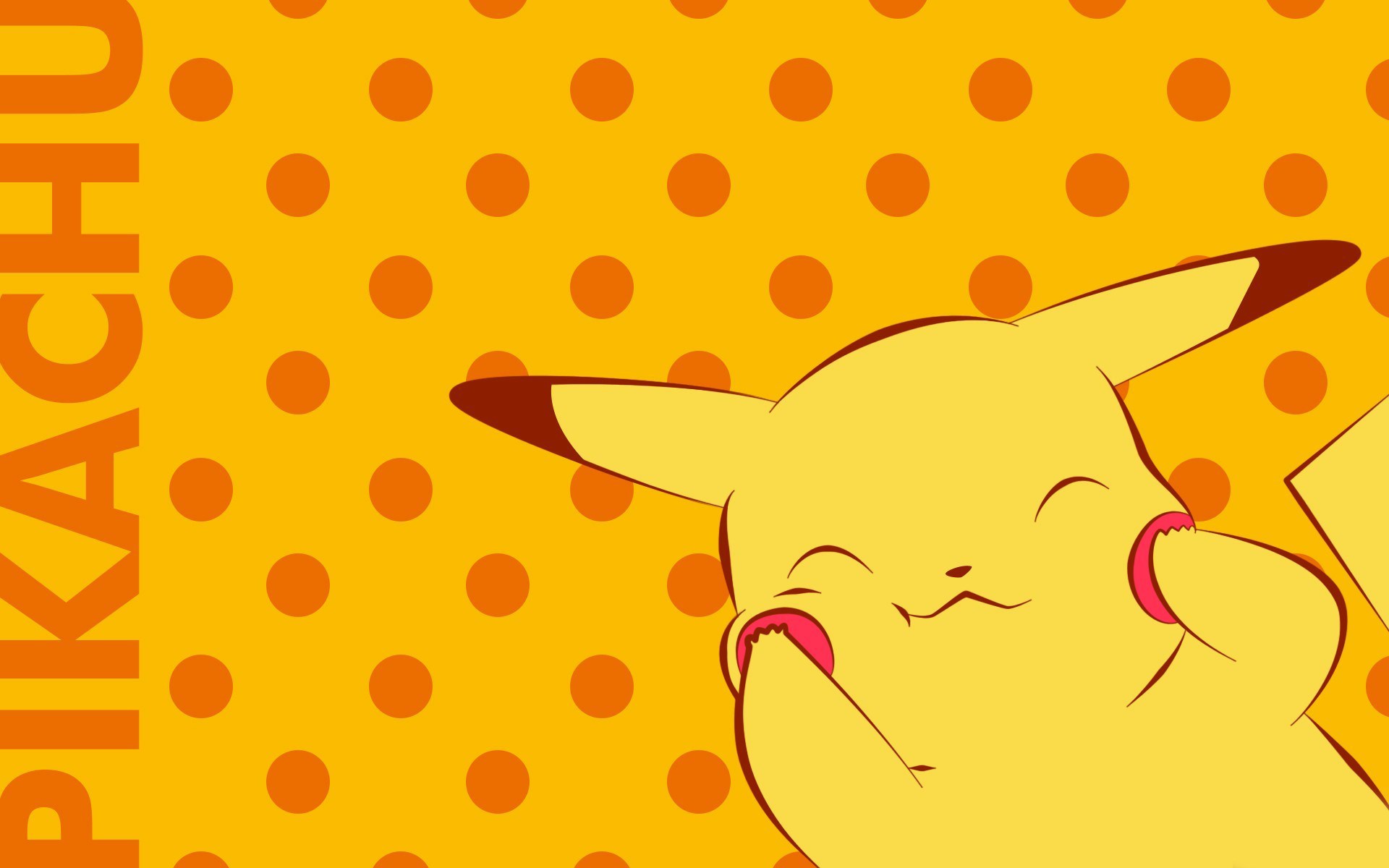 Pikachu from Pokemon with polka dot background HD Wallpaper