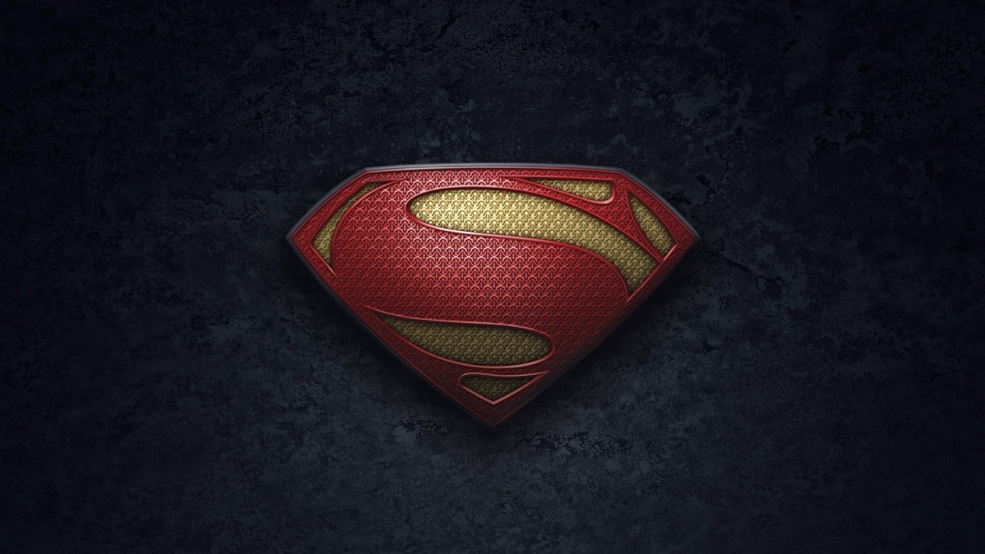 Superman logo on a dark textured background HD Wallpaper