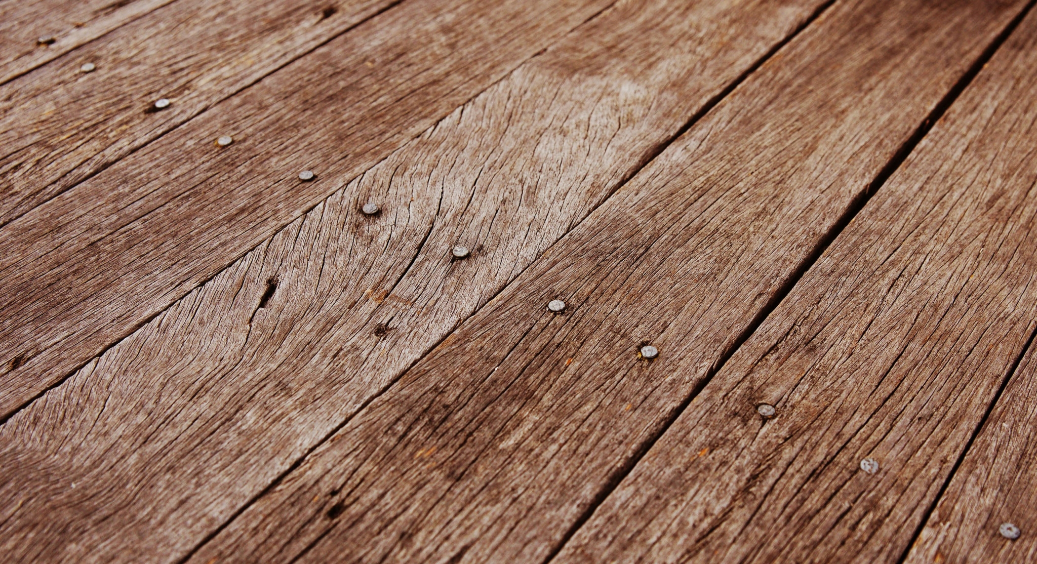 Weathered wooden planks with nails HD Wallpaper