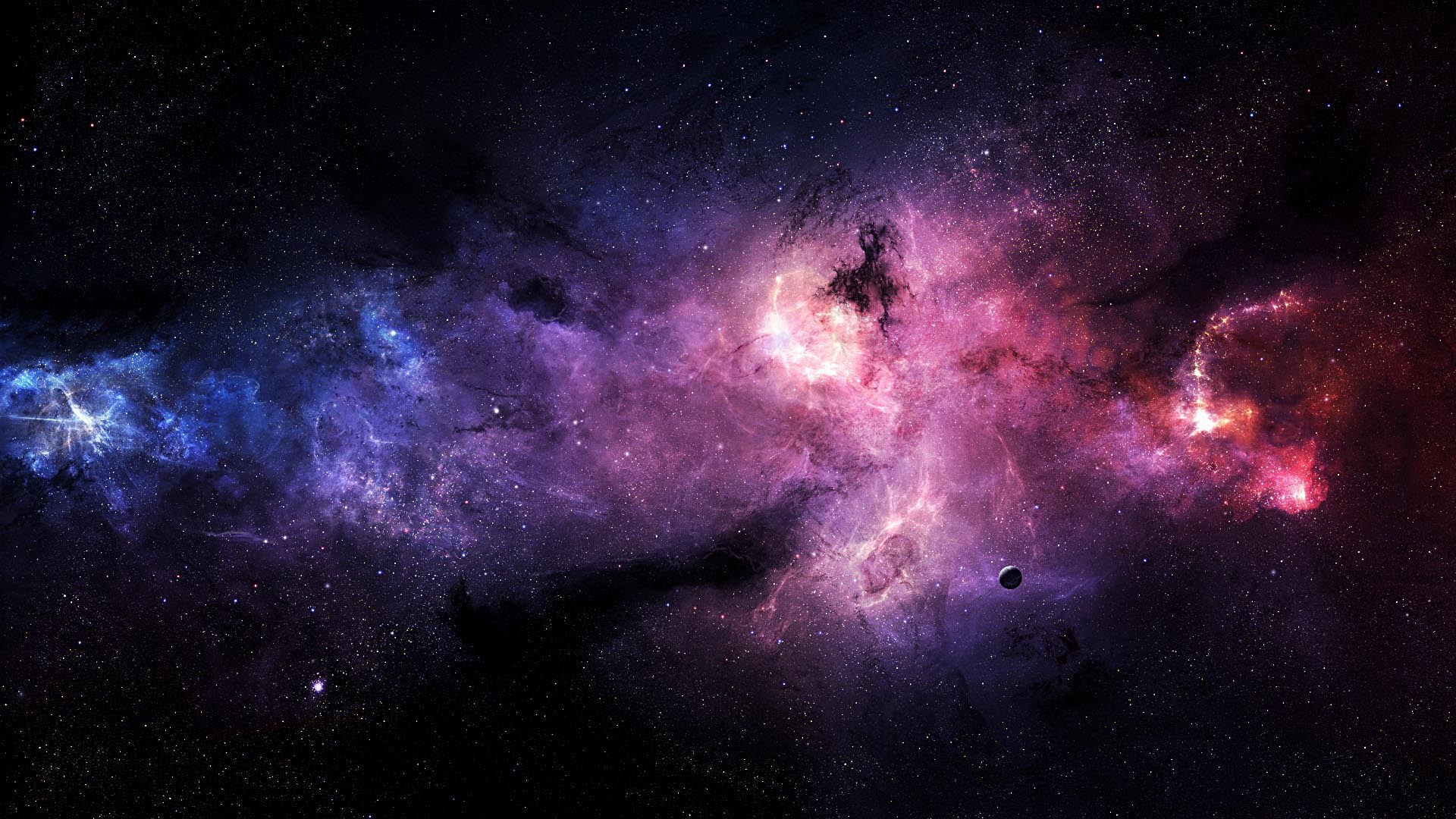 Galaxy Nebula with Stars and Planet HD Wallpaper