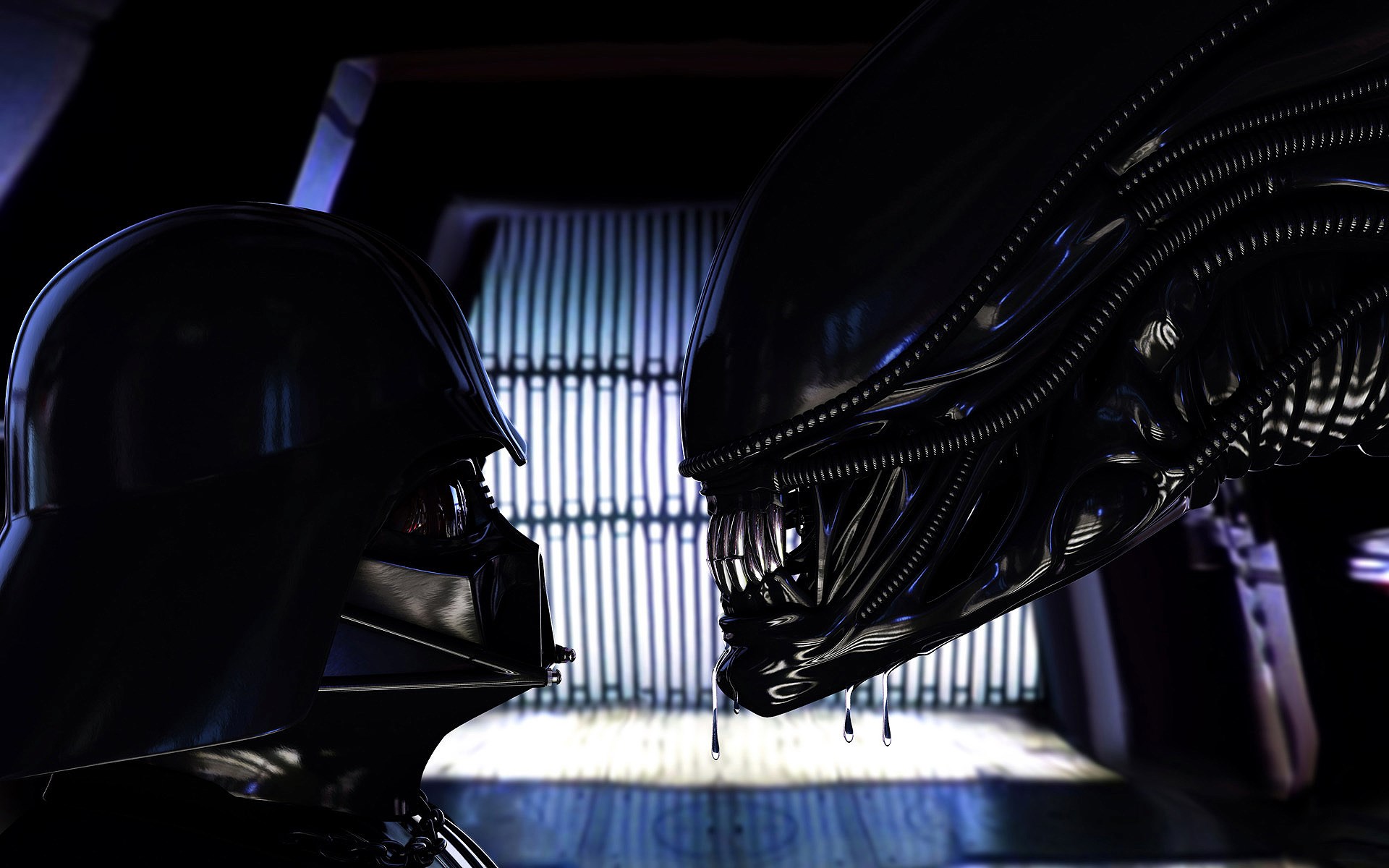 Darth Vader and Xenomorph face off HD Wallpaper