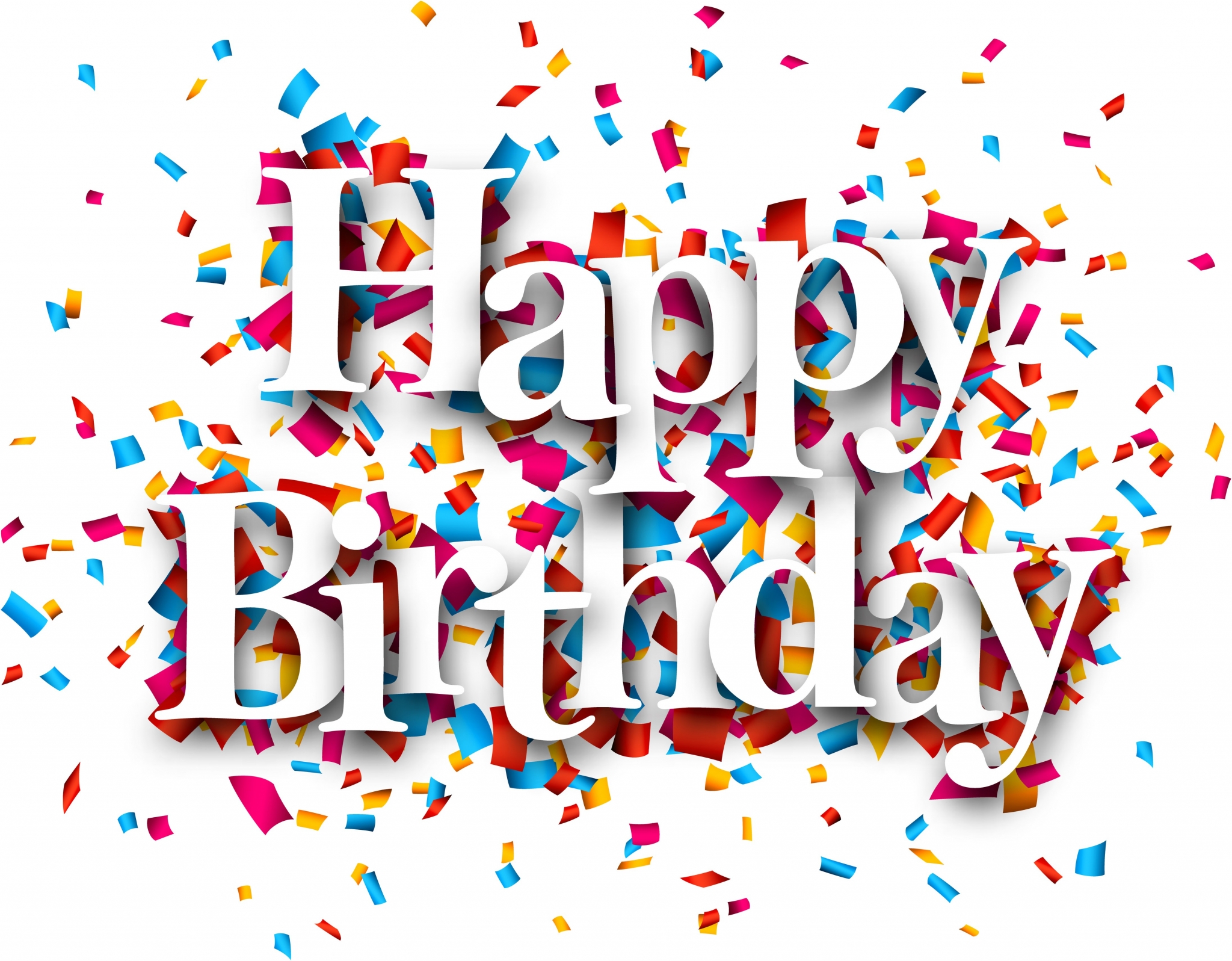 Happy Birthday Confetti HD Wallpaper