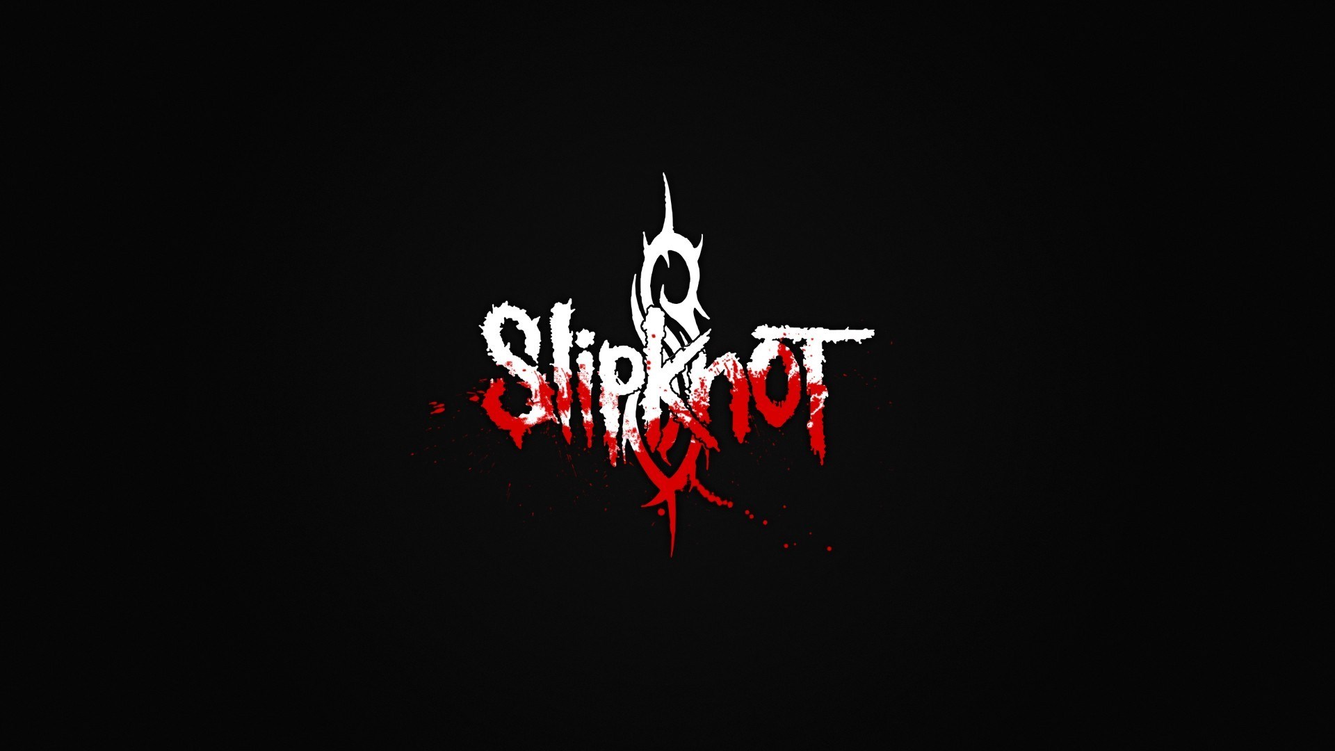 Slipknot logo with red and white paint splatters HD Wallpaper