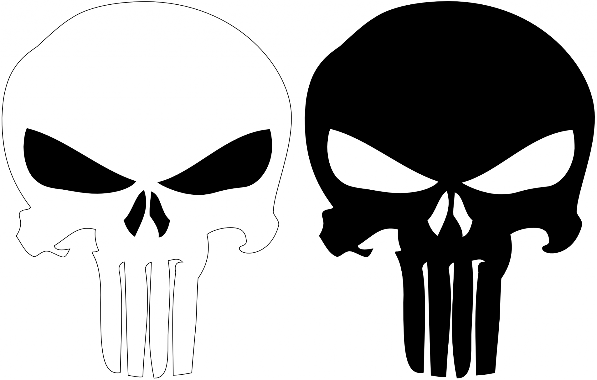 Punisher skull logo, black and white HD Wallpaper