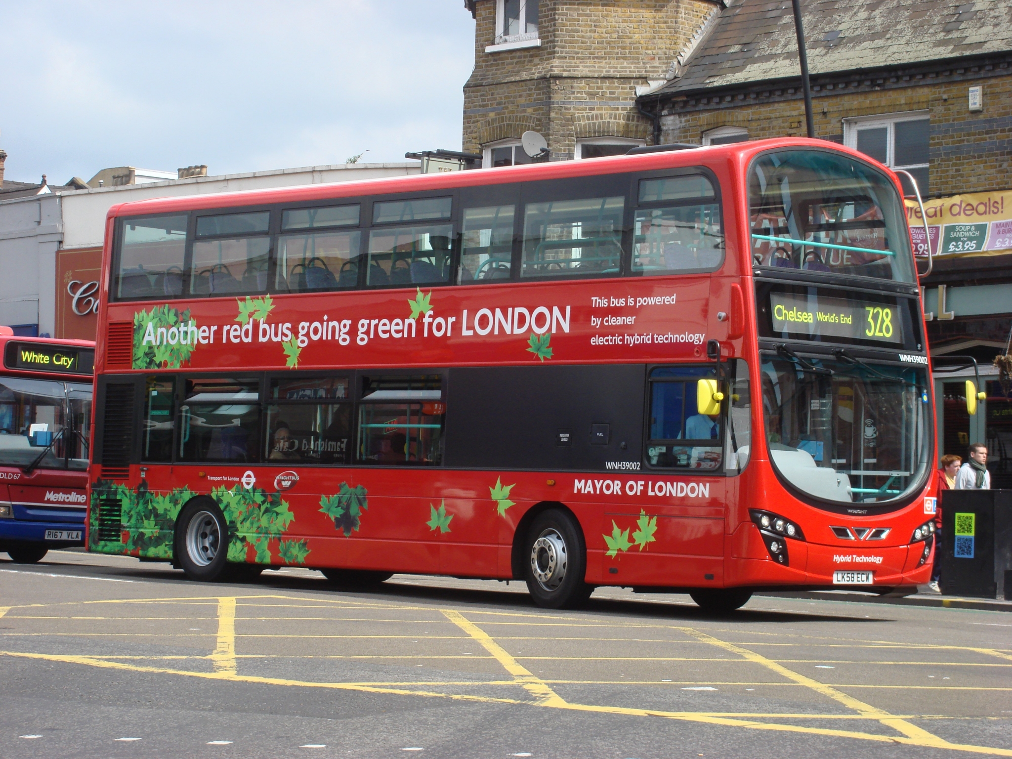 Red double-decker bus in London HD Wallpaper