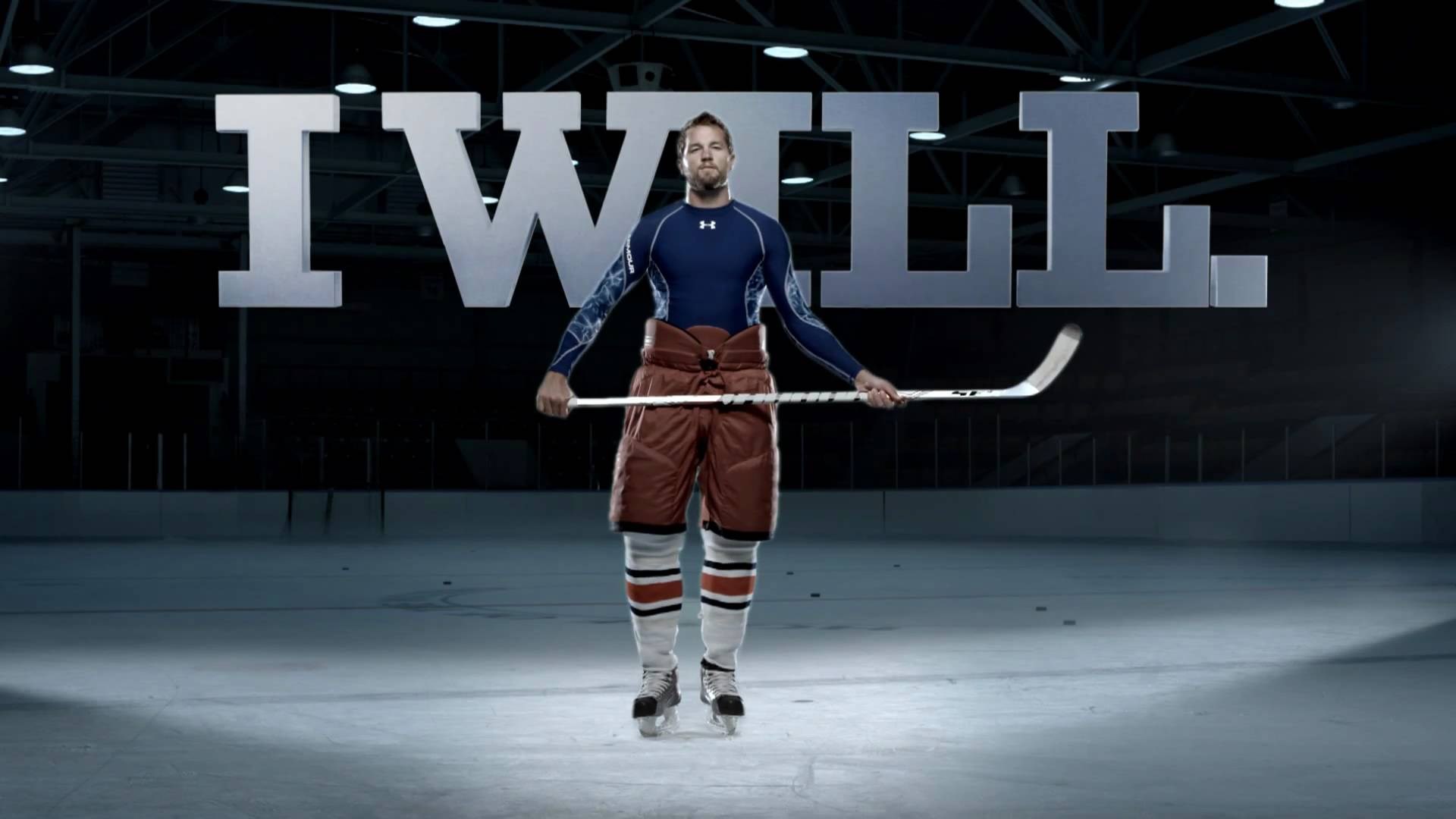Hockey player with "I WILL" text HD Wallpaper