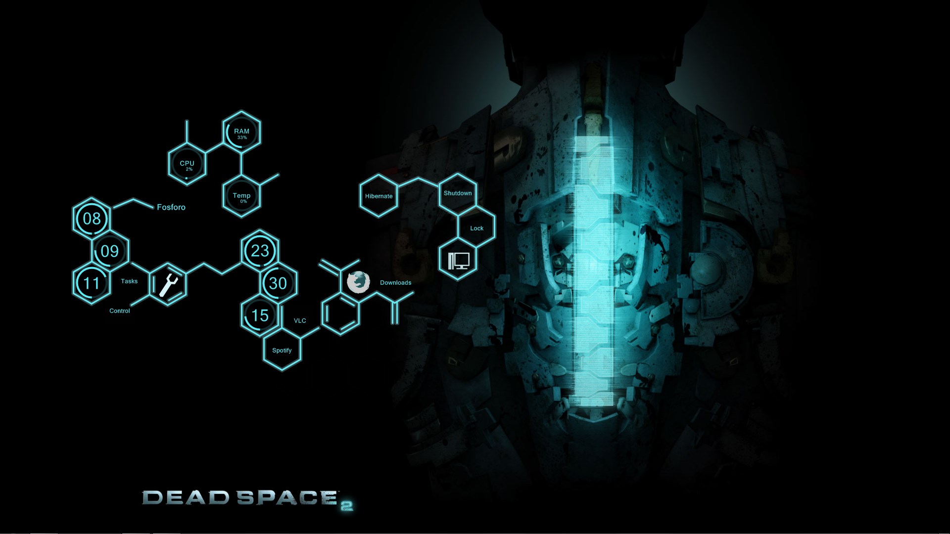 Dead Space 2 UI elements and character HD Wallpaper