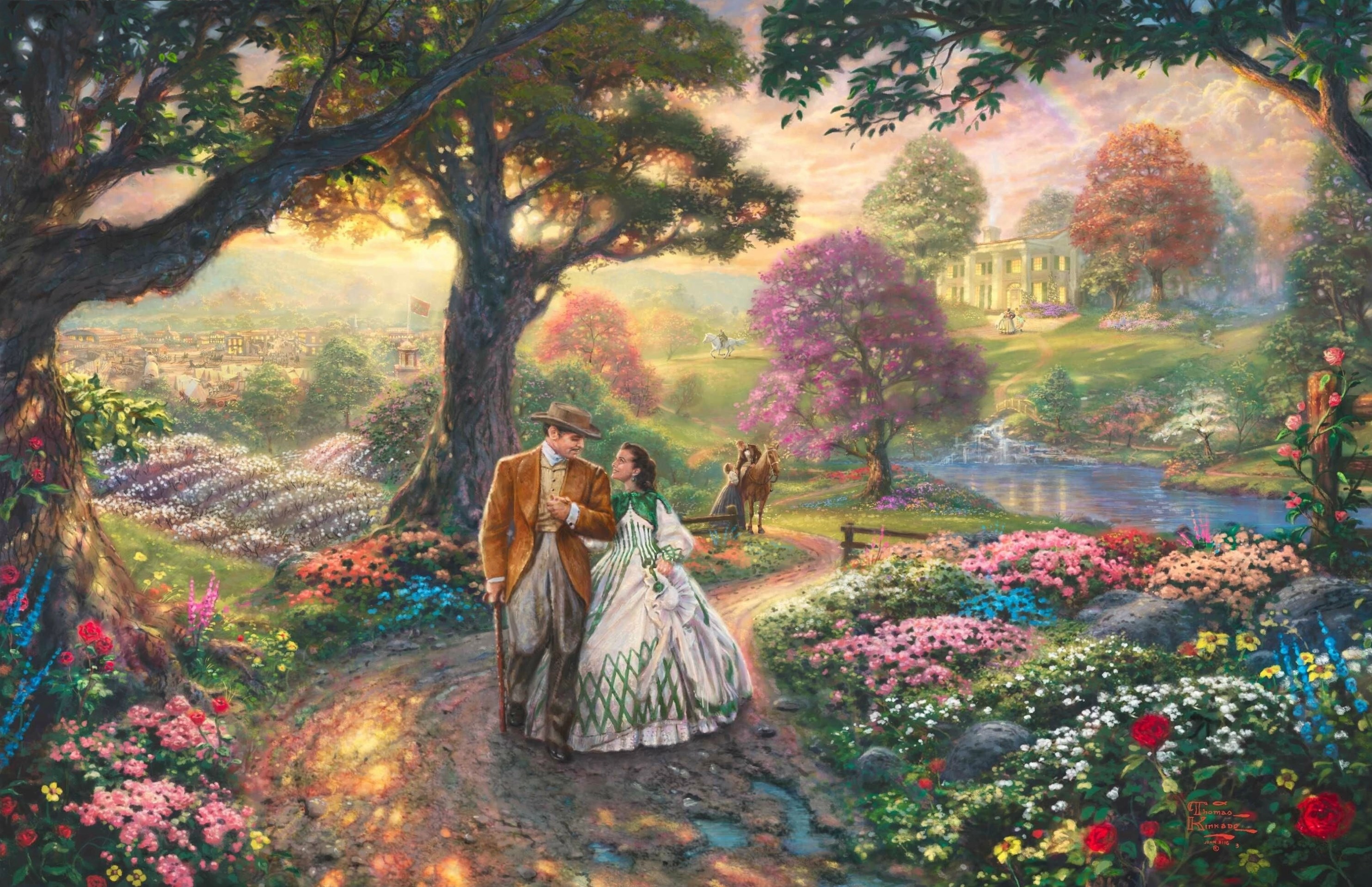 Scarlett O'Hara and Rhett Butler from Gone With the Wind HD Wallpaper