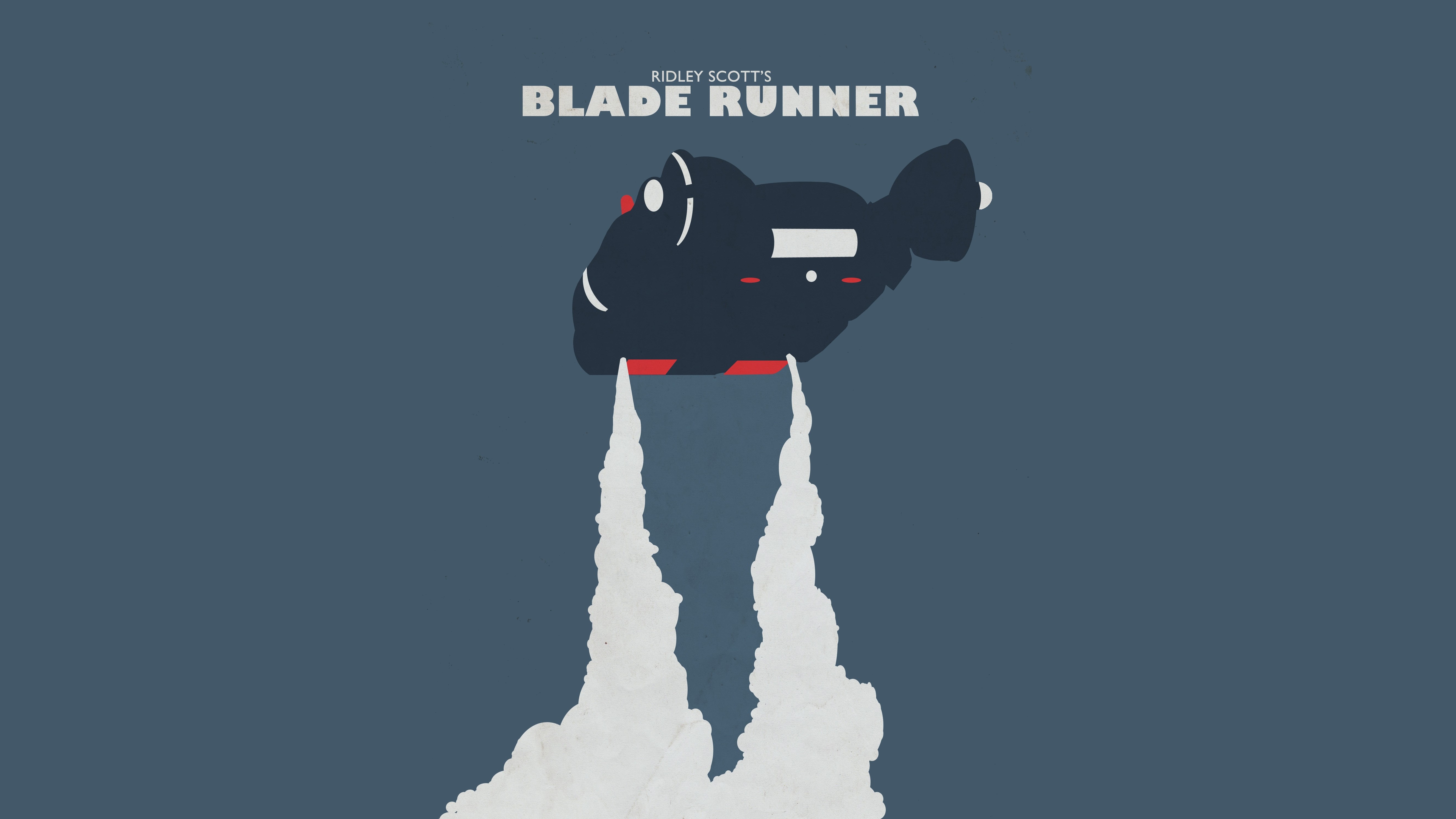 Blade Runner flying vehicle with smoke trails HD Wallpaper