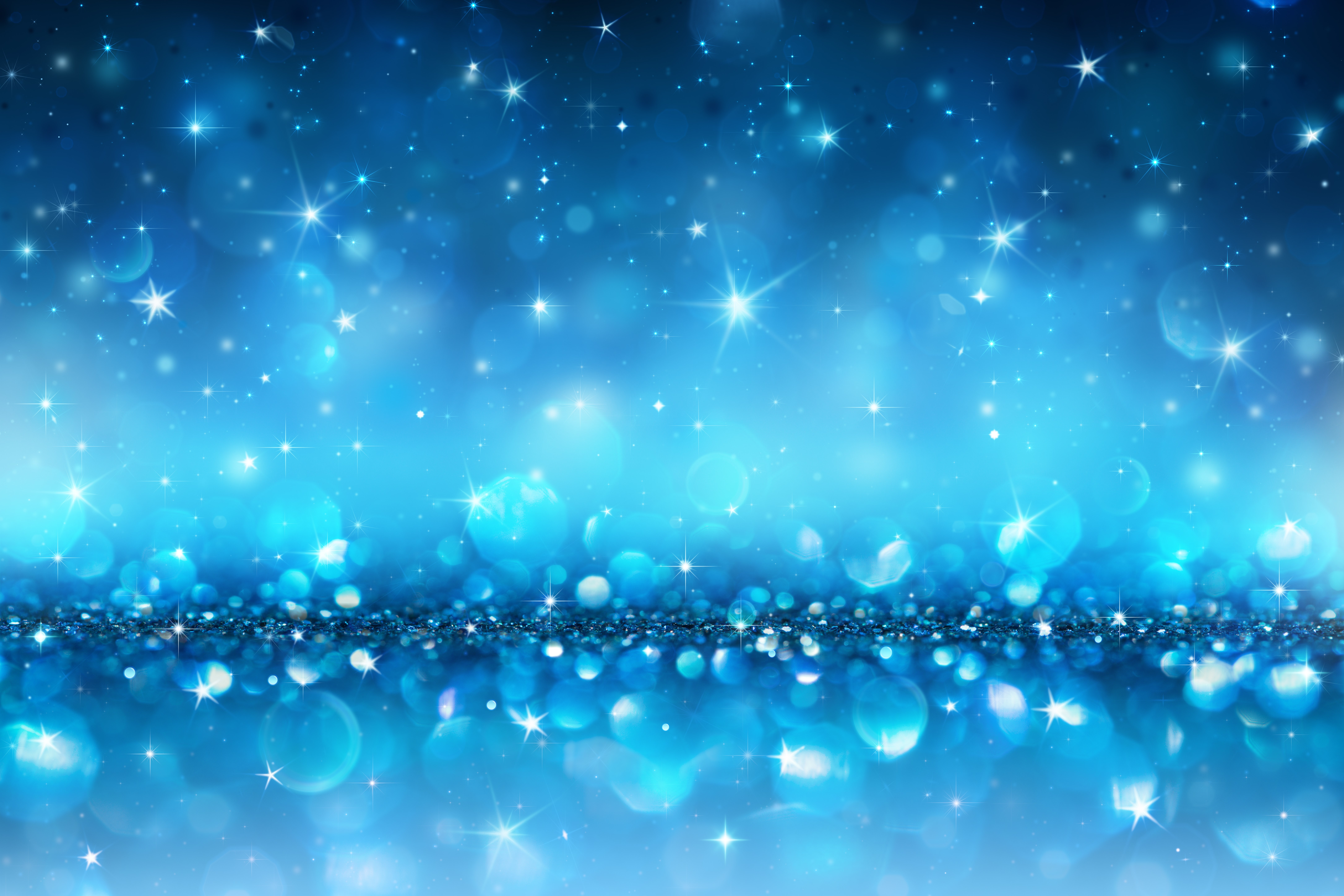 Blue bokeh and star background HD Wallpaper