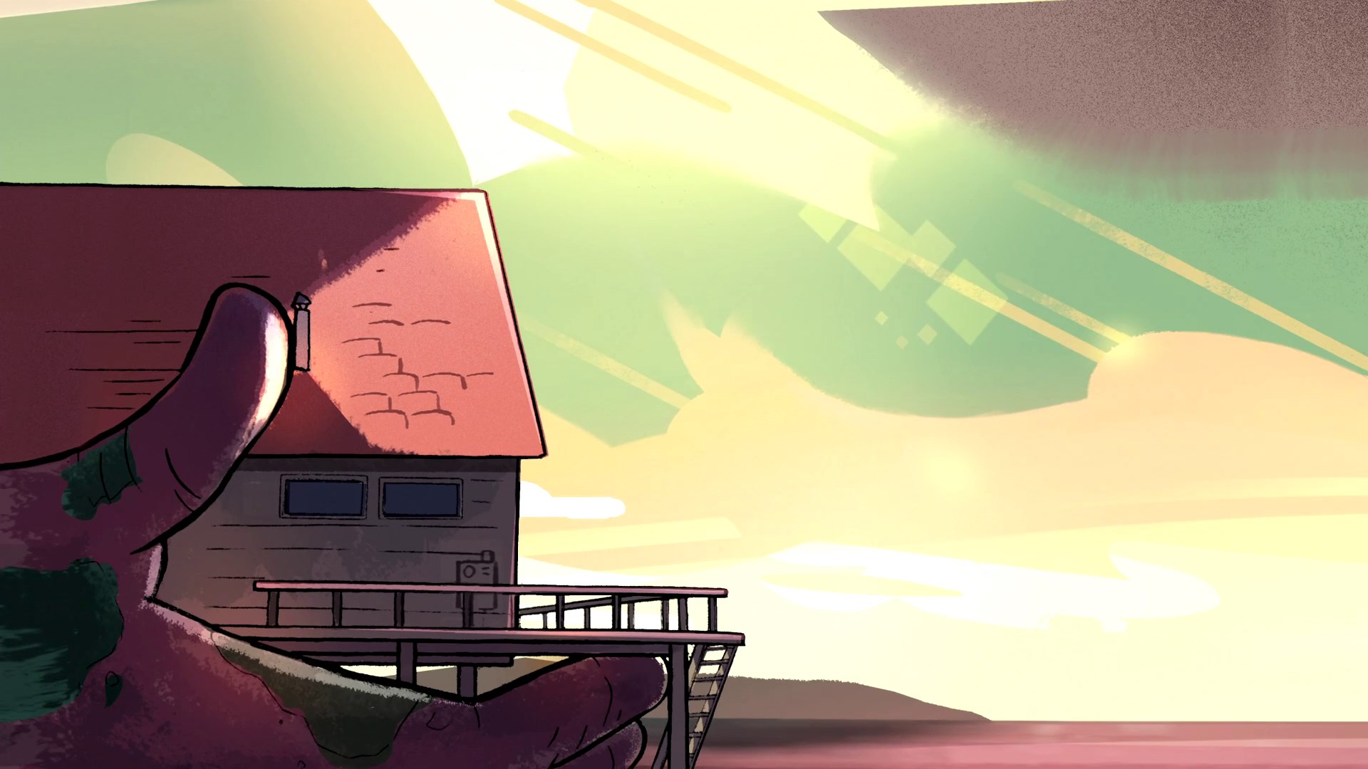 Steven Universe house on a giant hand HD Wallpaper