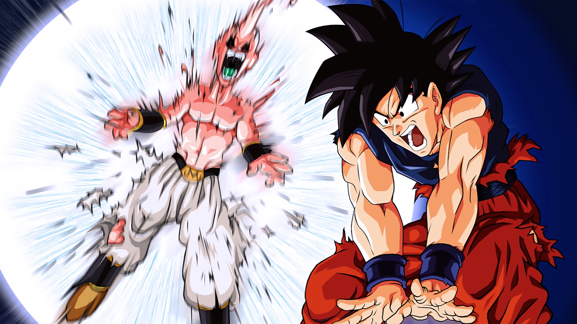 Goku vs. Majin Buu from Dragon Ball Z HD Wallpaper