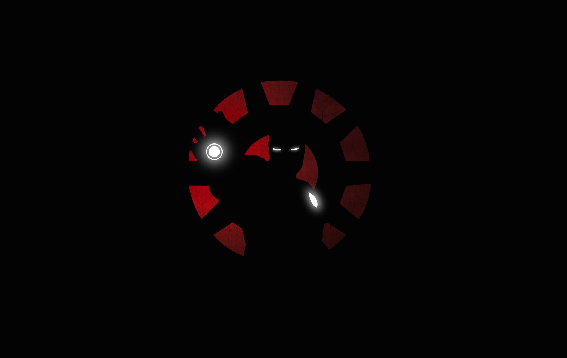 Iron Man silhouette in red arc reactor HD Wallpaper