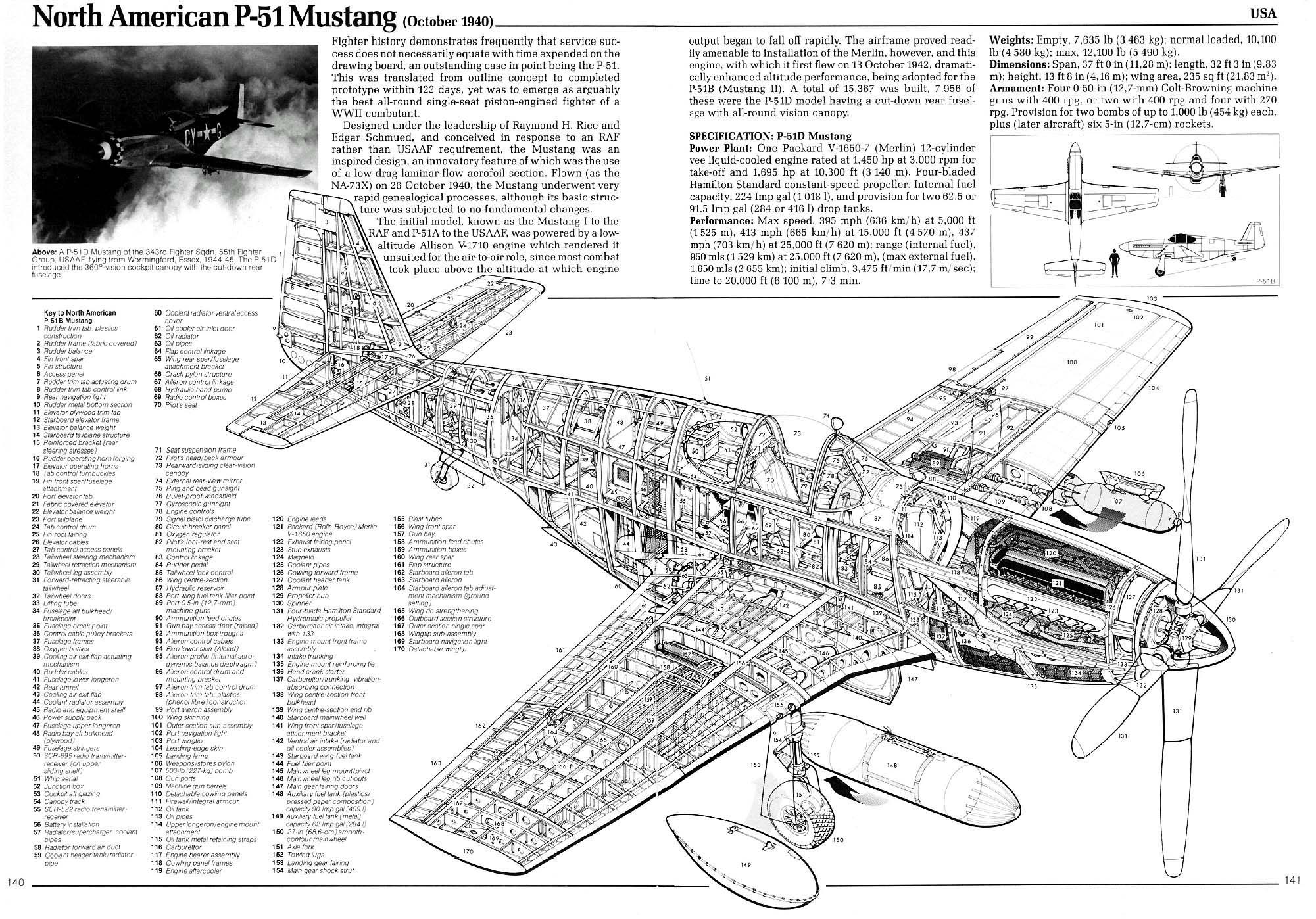 North American P-51 Mustang Cutaway Diagram HD Wallpaper