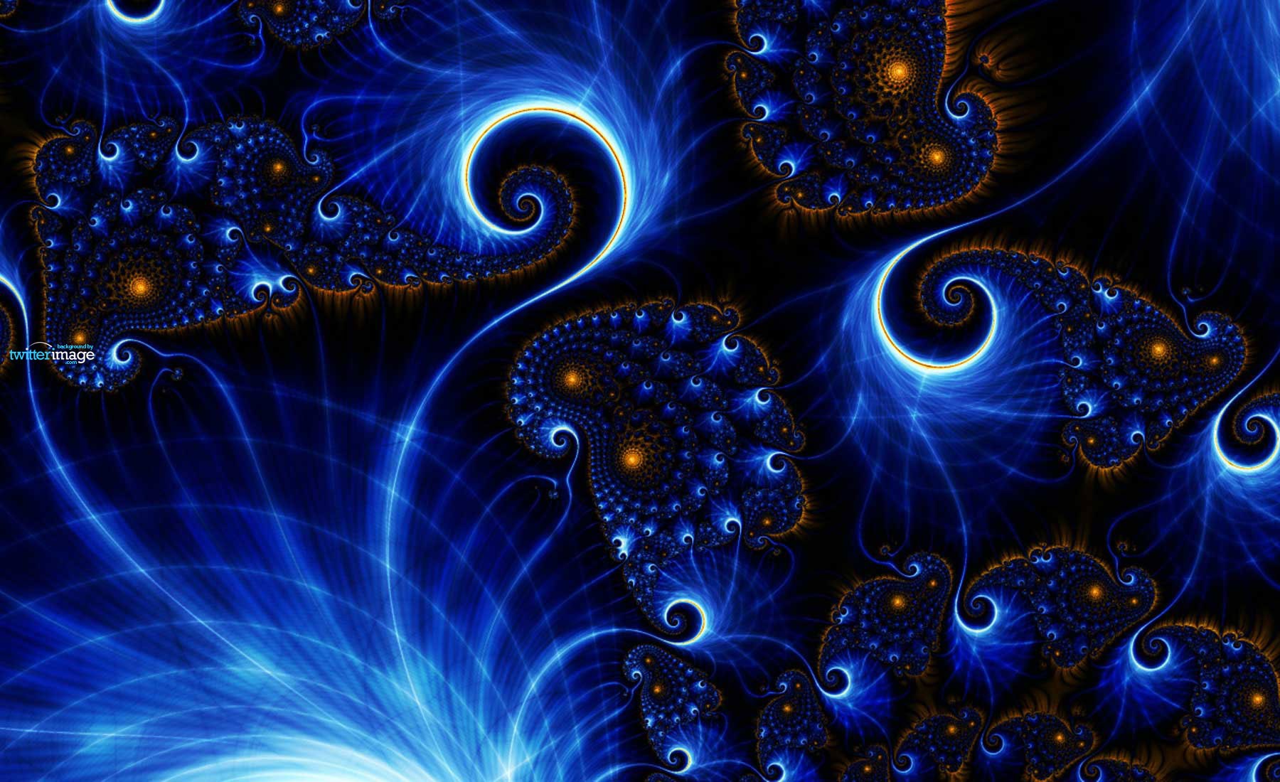 Blue and Orange Abstract Fractal Swirls HD Wallpaper