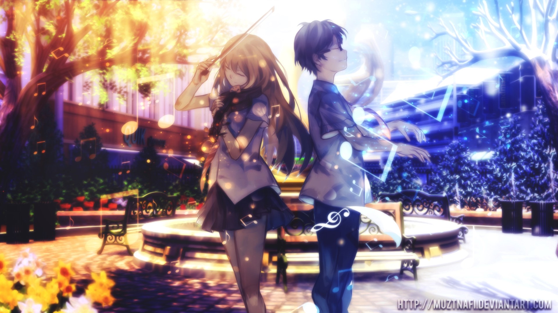 Kaori and Kousei from Your Lie in April HD Wallpaper