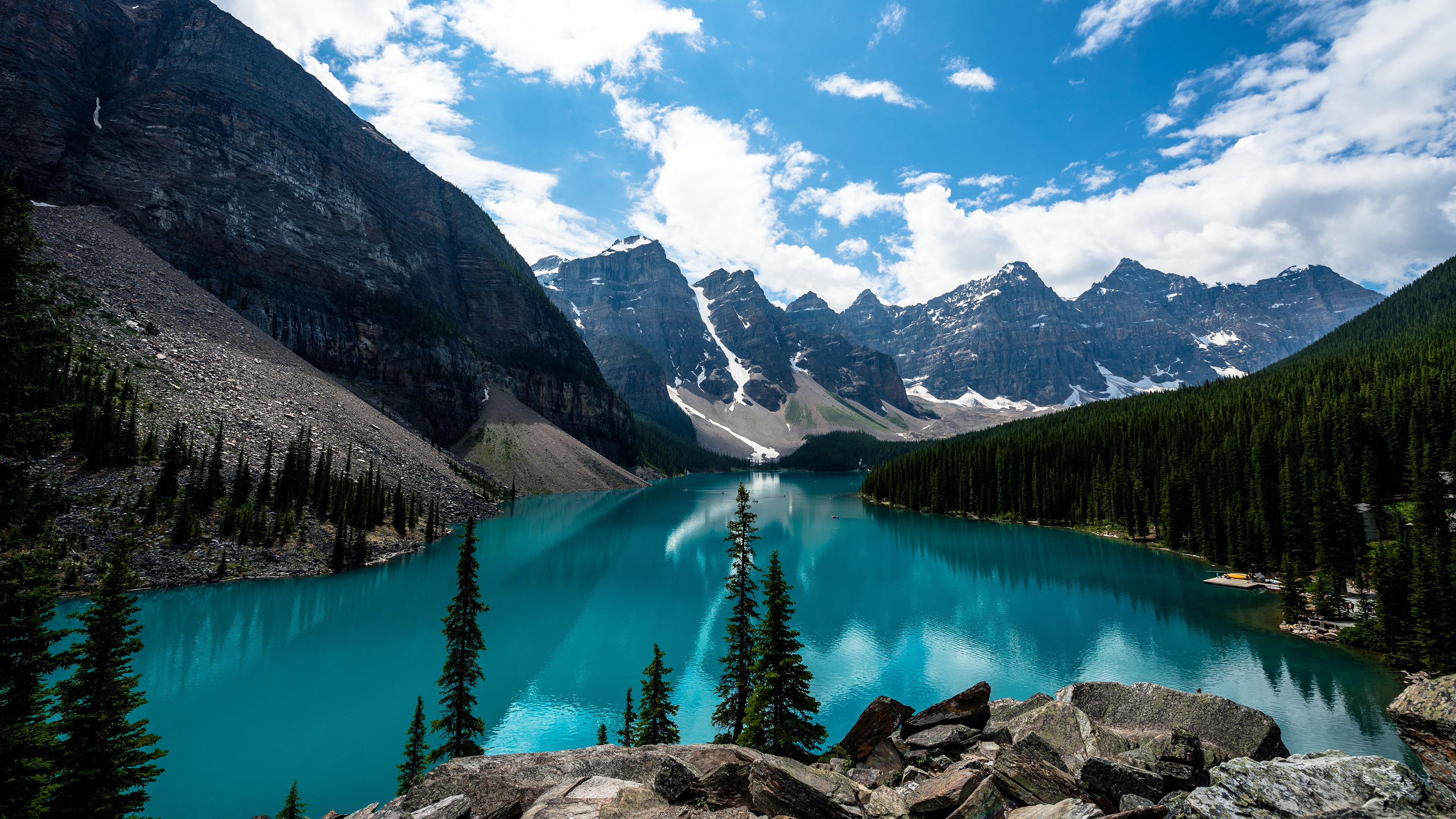 Moraine Lake and Mountains 4K HD Wallpaper