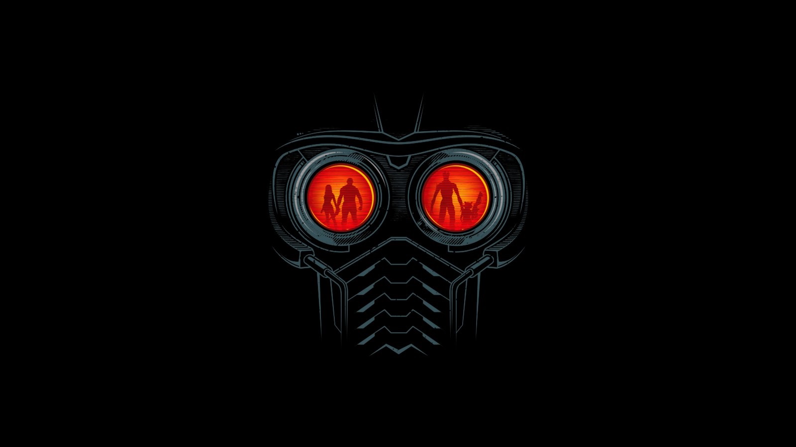Star-Lord's Mask with Family Silhouette HD Wallpaper