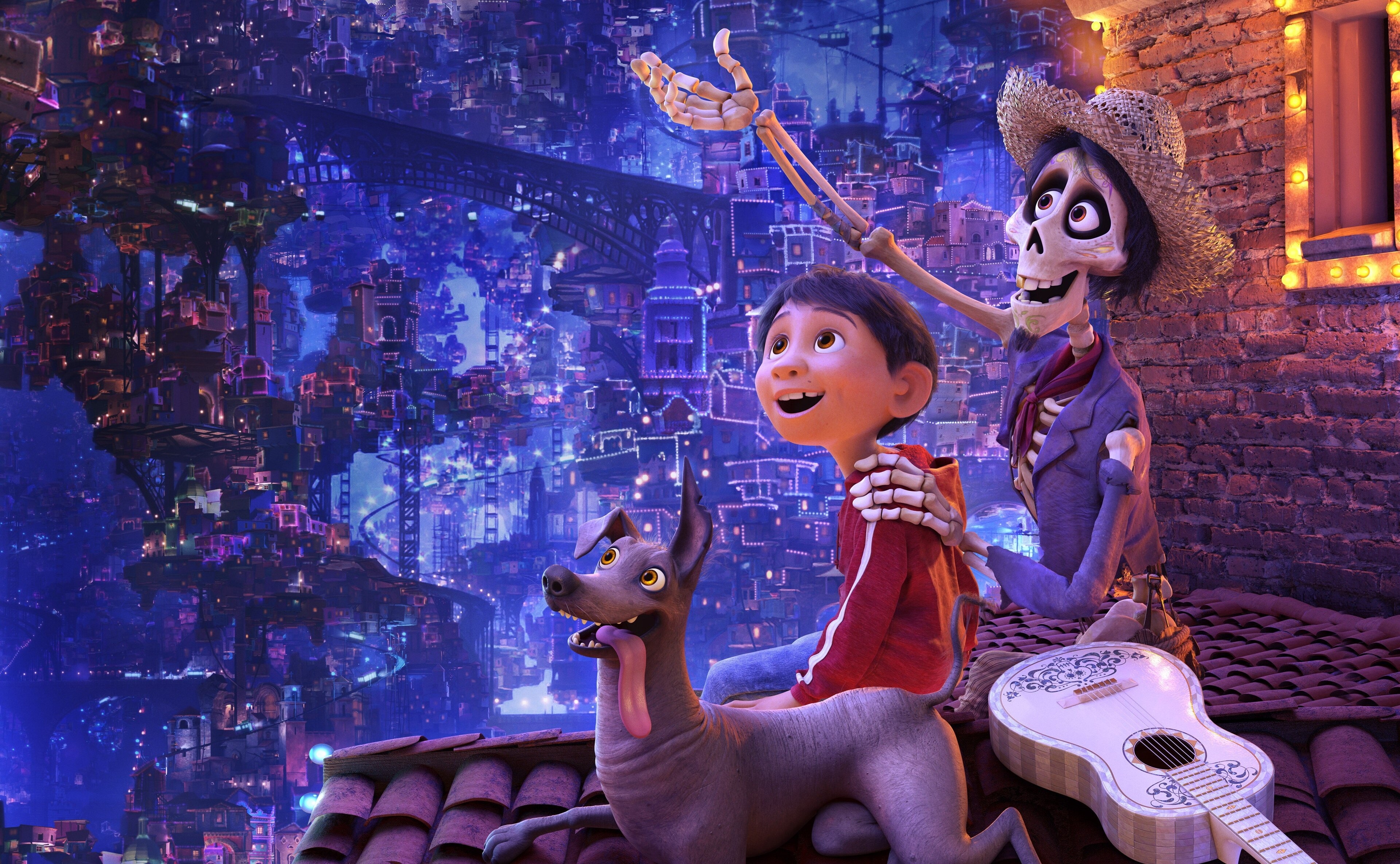 Miguel and Hector from Coco in the Land of the Dead HD Wallpaper