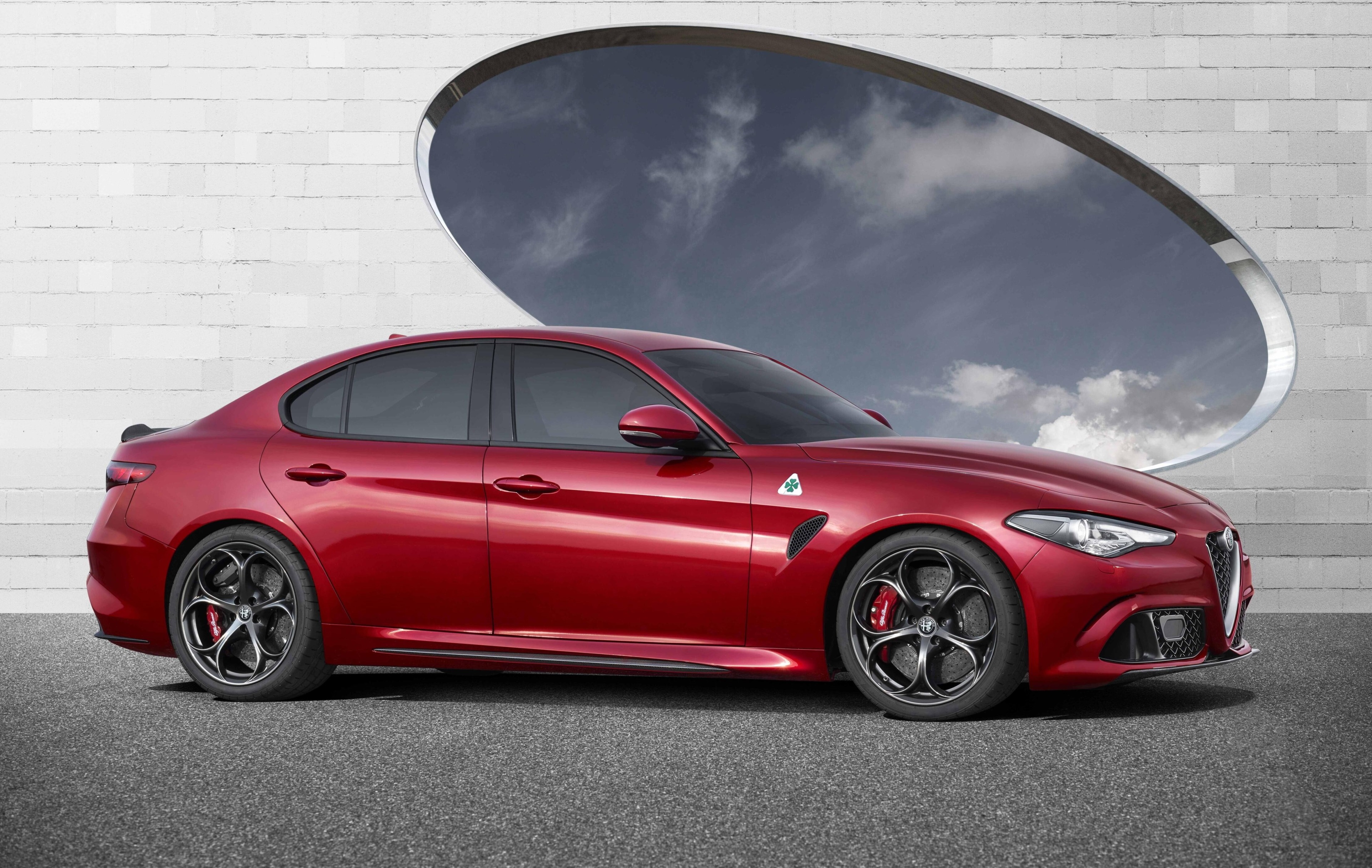 Red Alfa Romeo Giulia Quadrifoglio 4K HD Wallpaper