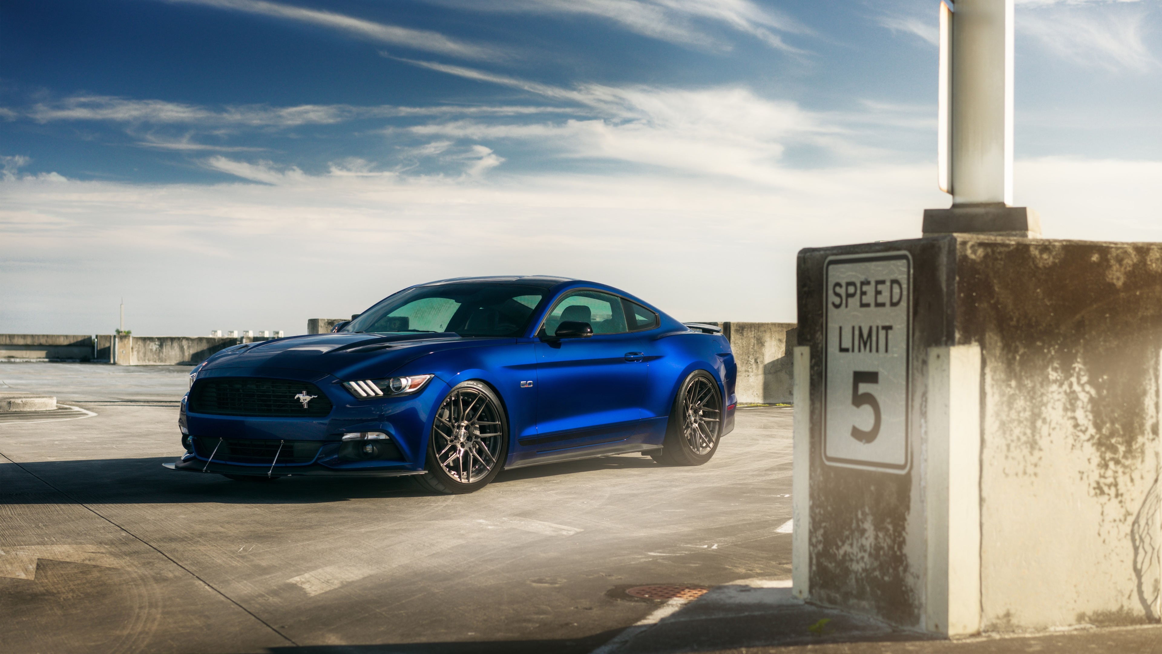 Blue Ford Mustang 4K HD Wallpaper