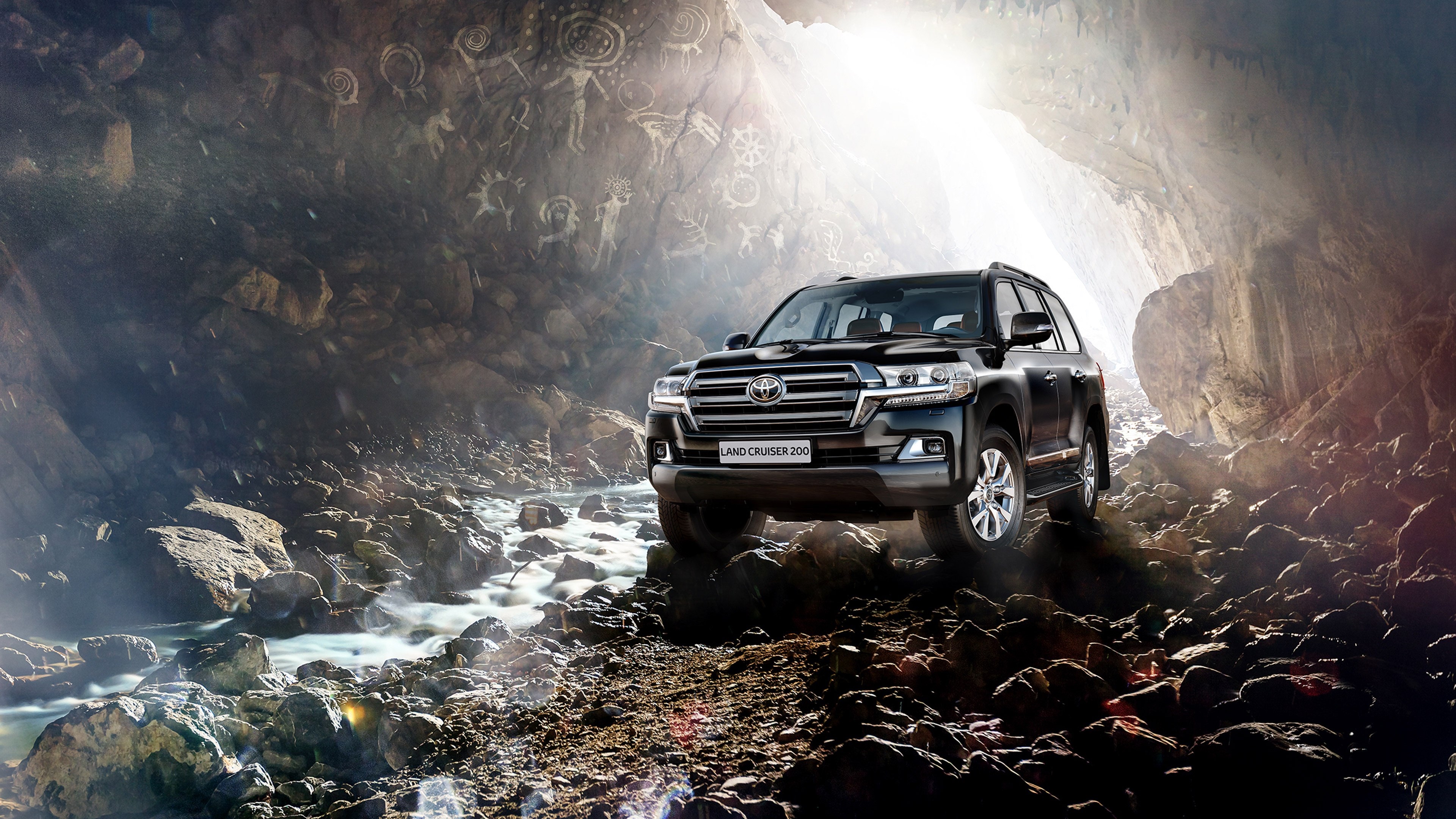 Toyota Land Cruiser 200 in a cave HD Wallpaper