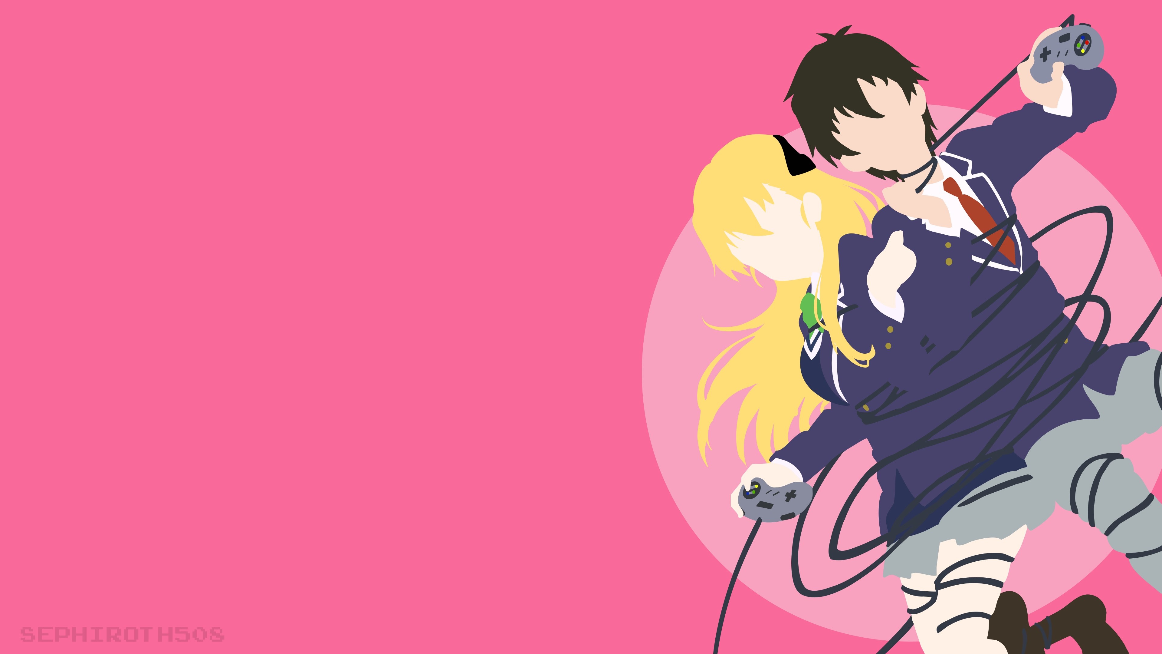 Anime gamers with controllers HD Wallpaper