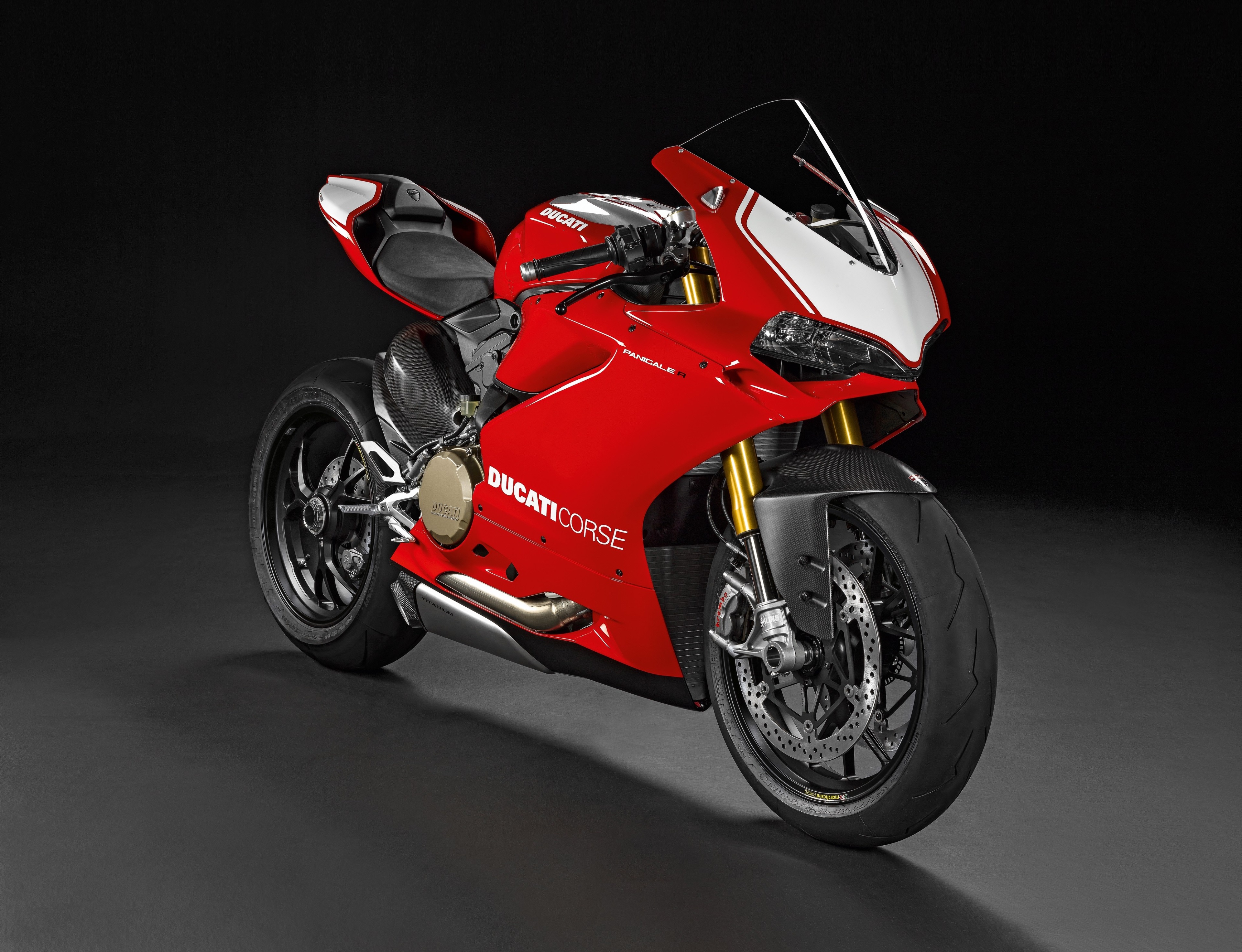 Red Ducati Corse Panigale Motorcycle HD Wallpaper