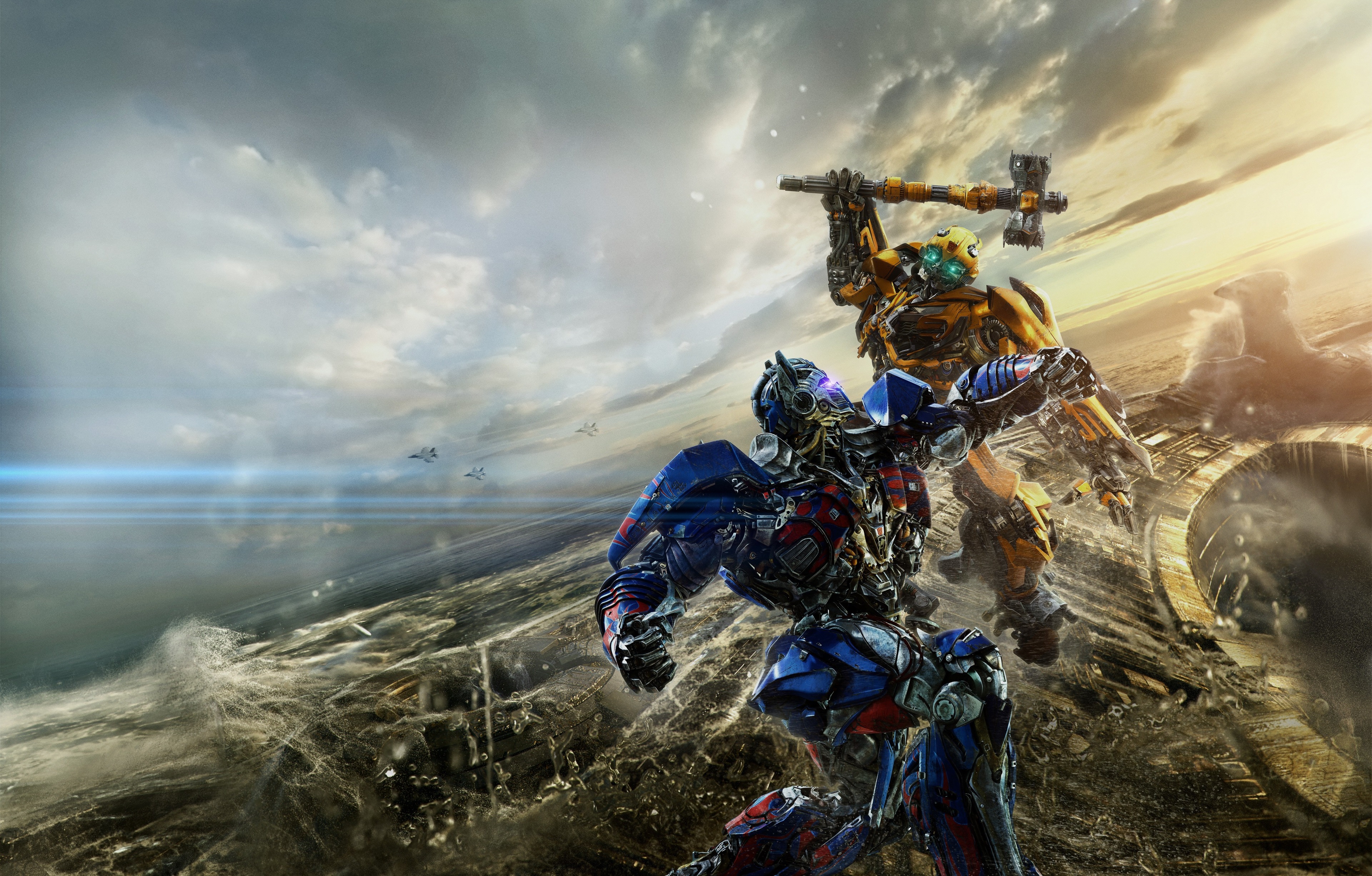 Optimus Prime and Bumblebee from Transformers: The Last Knight 4K HD Wallpaper