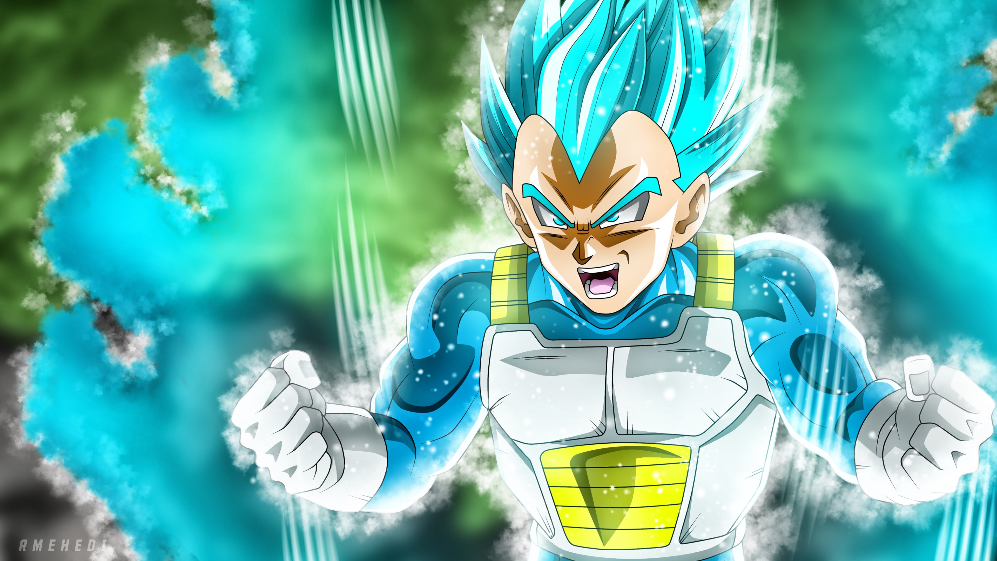 Vegeta from Dragon Ball Super in Super Saiyan Blue HD Wallpaper