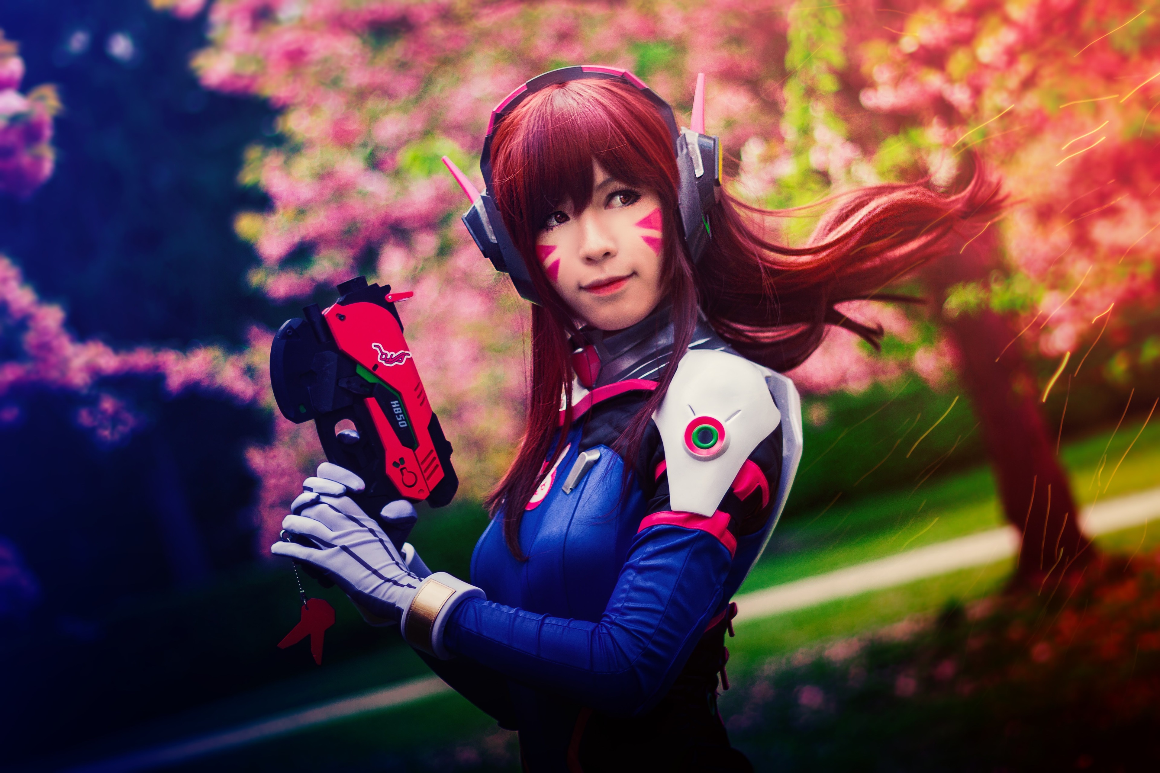 D.Va from Overwatch Cosplay 4K HD Wallpaper