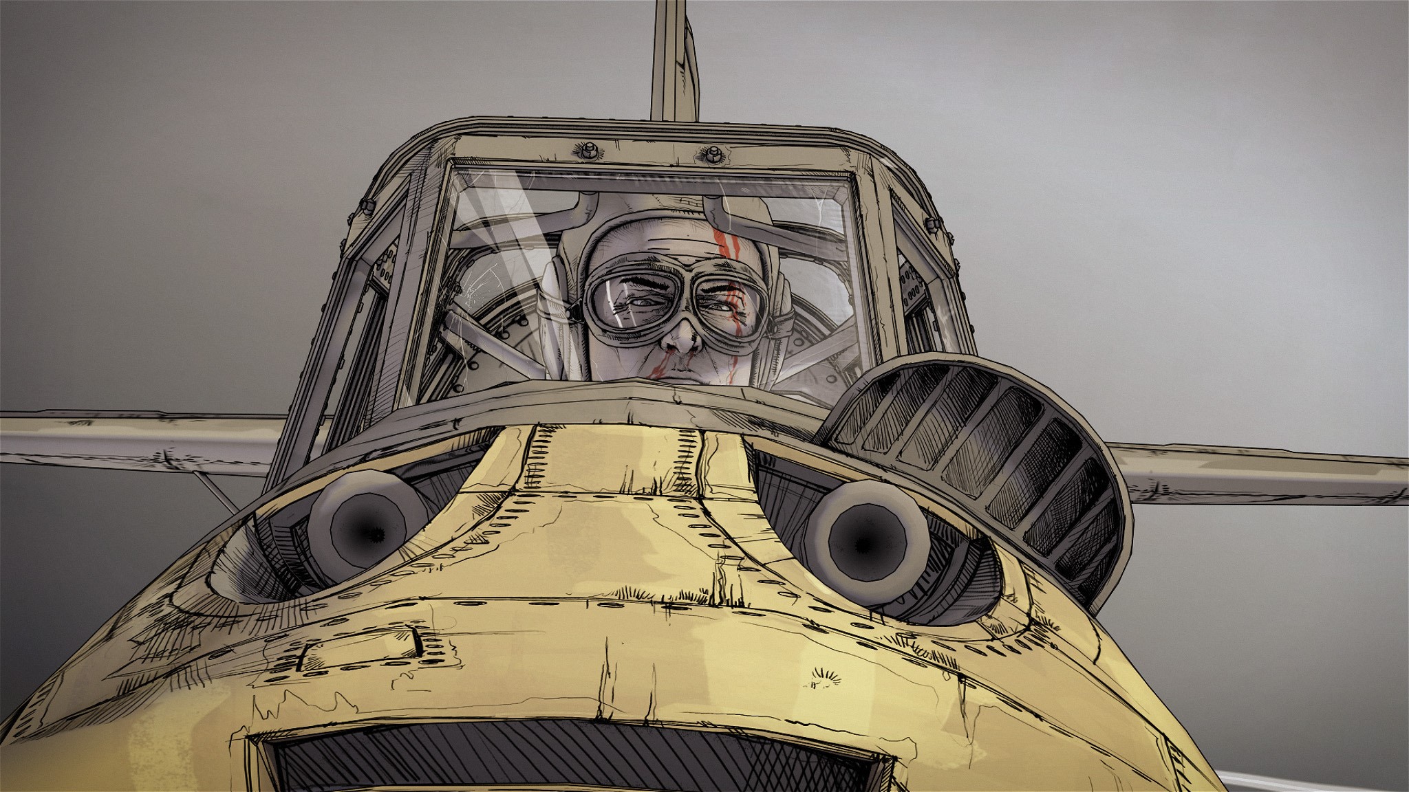 Pilot in a Messerschmitt Bf 109 cockpit HD Wallpaper