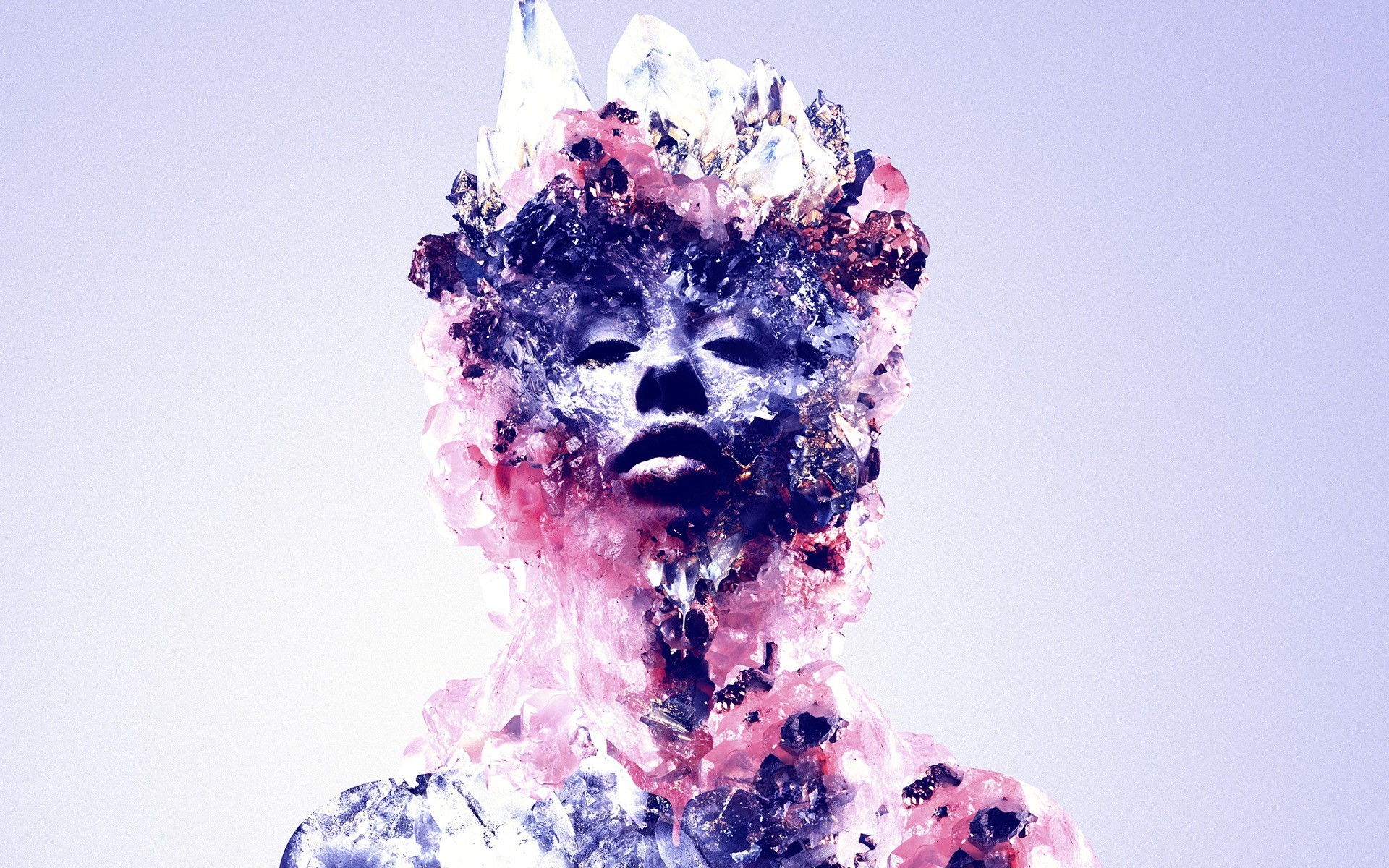 Abstract digital art of a crystal face HD Wallpaper