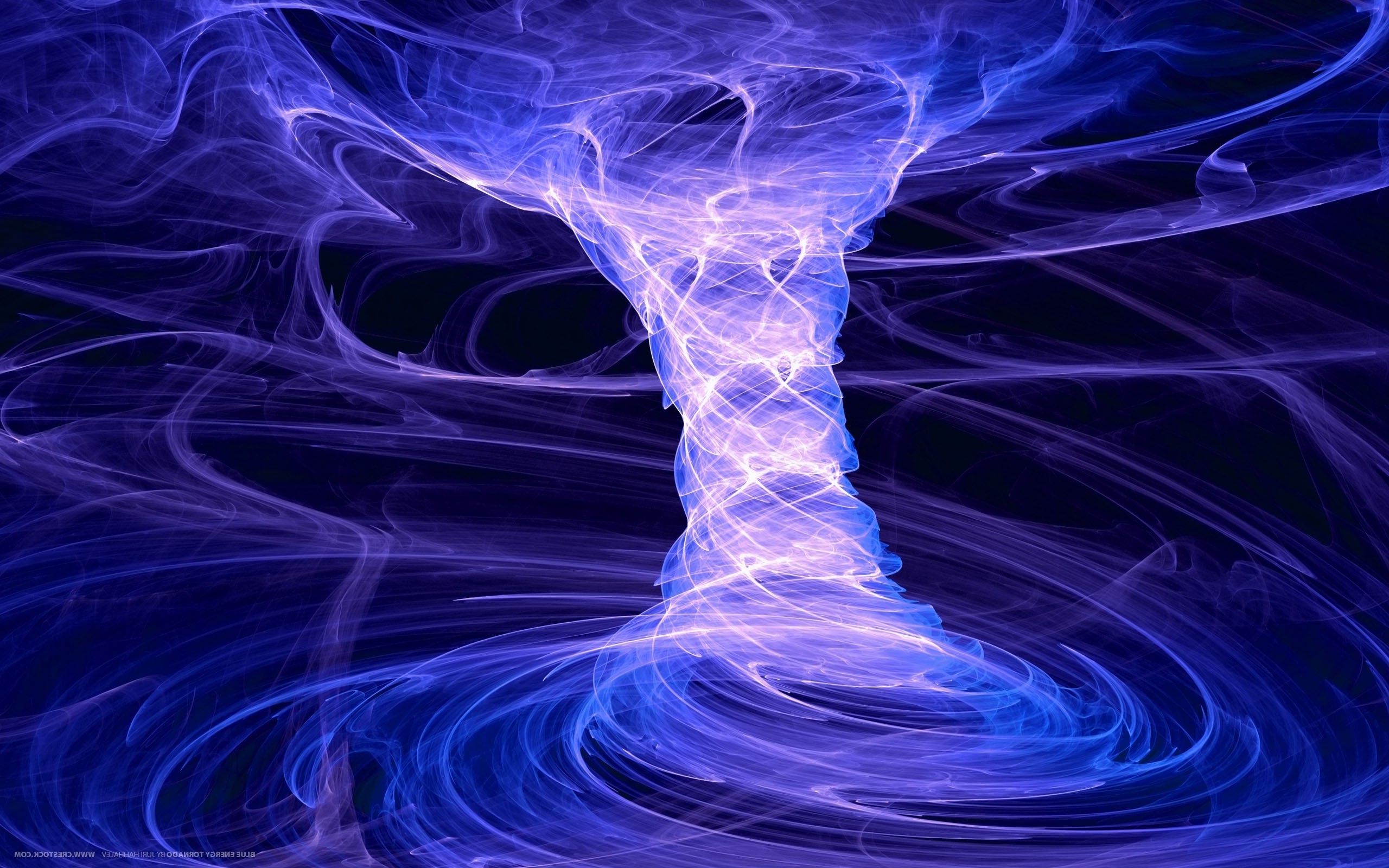 Abstract blue tornado spiral digital art HD Wallpaper