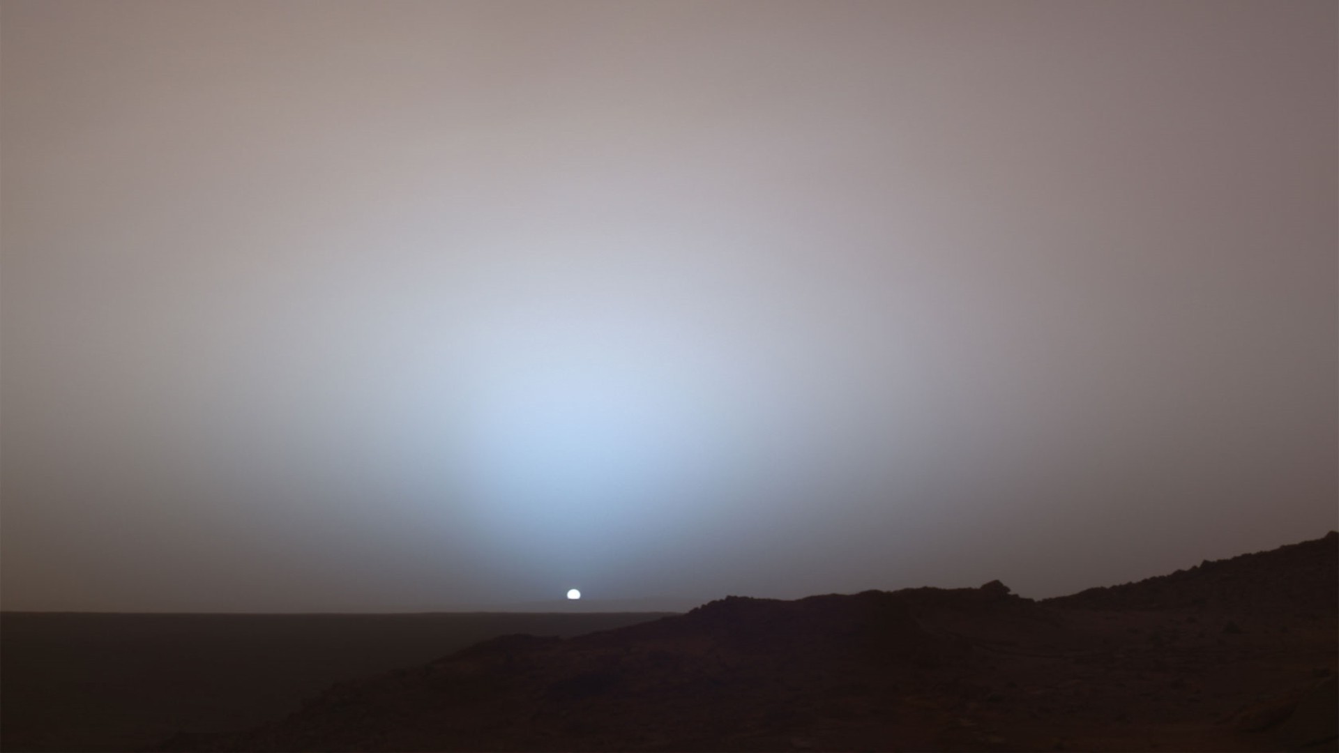Mars sunset with blue glow HD Wallpaper