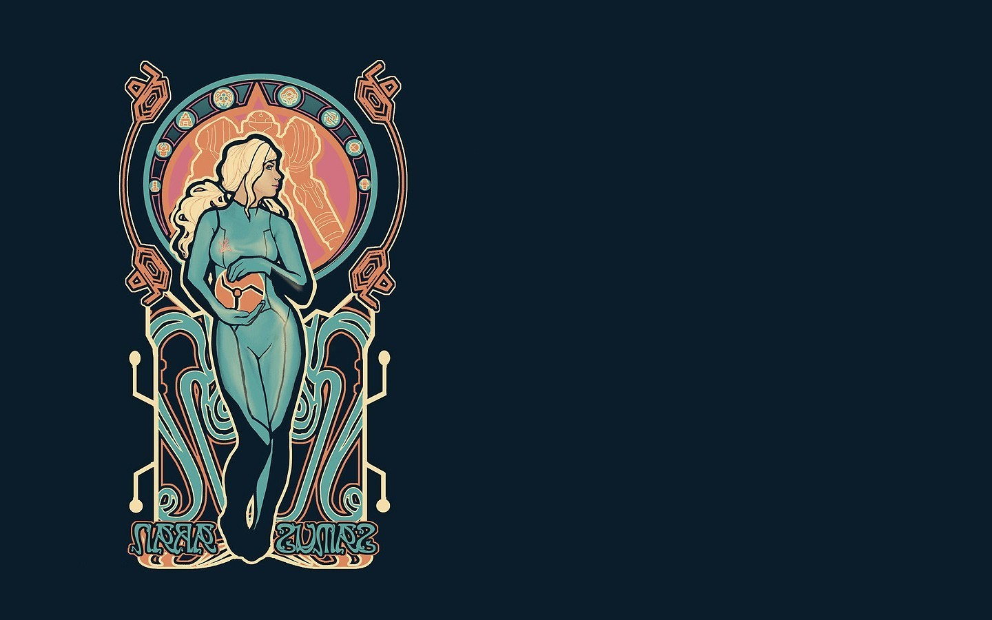 Samus Aran from Metroid Art Nouveau HD Wallpaper