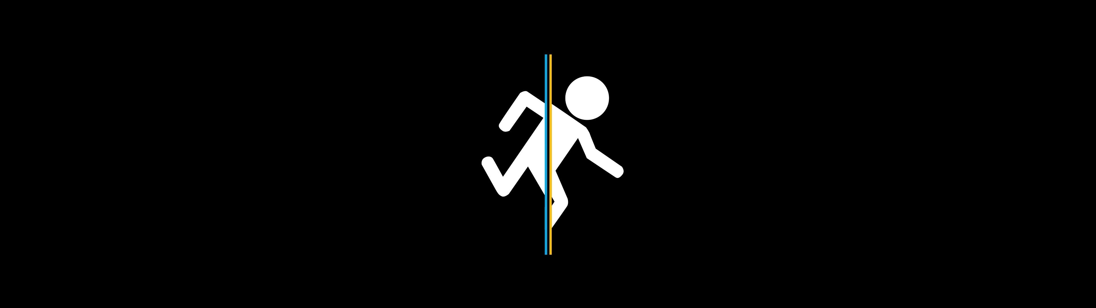 Portal video game logo with running figure HD Wallpaper
