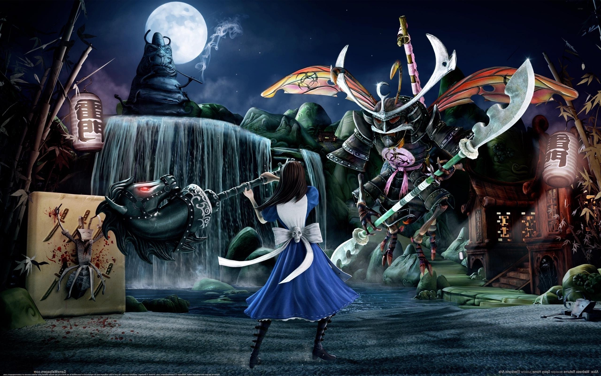 Alice from Alice: Madness Returns fights a samurai HD Wallpaper