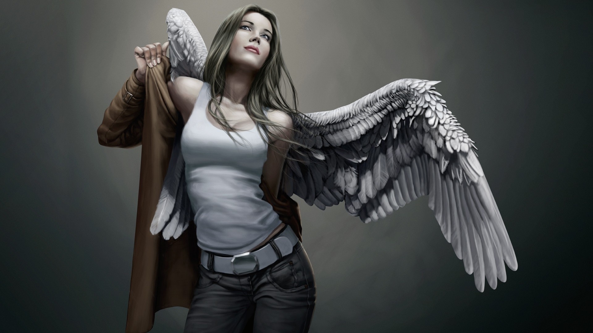 Fantasy art of an angel with wings HD Wallpaper